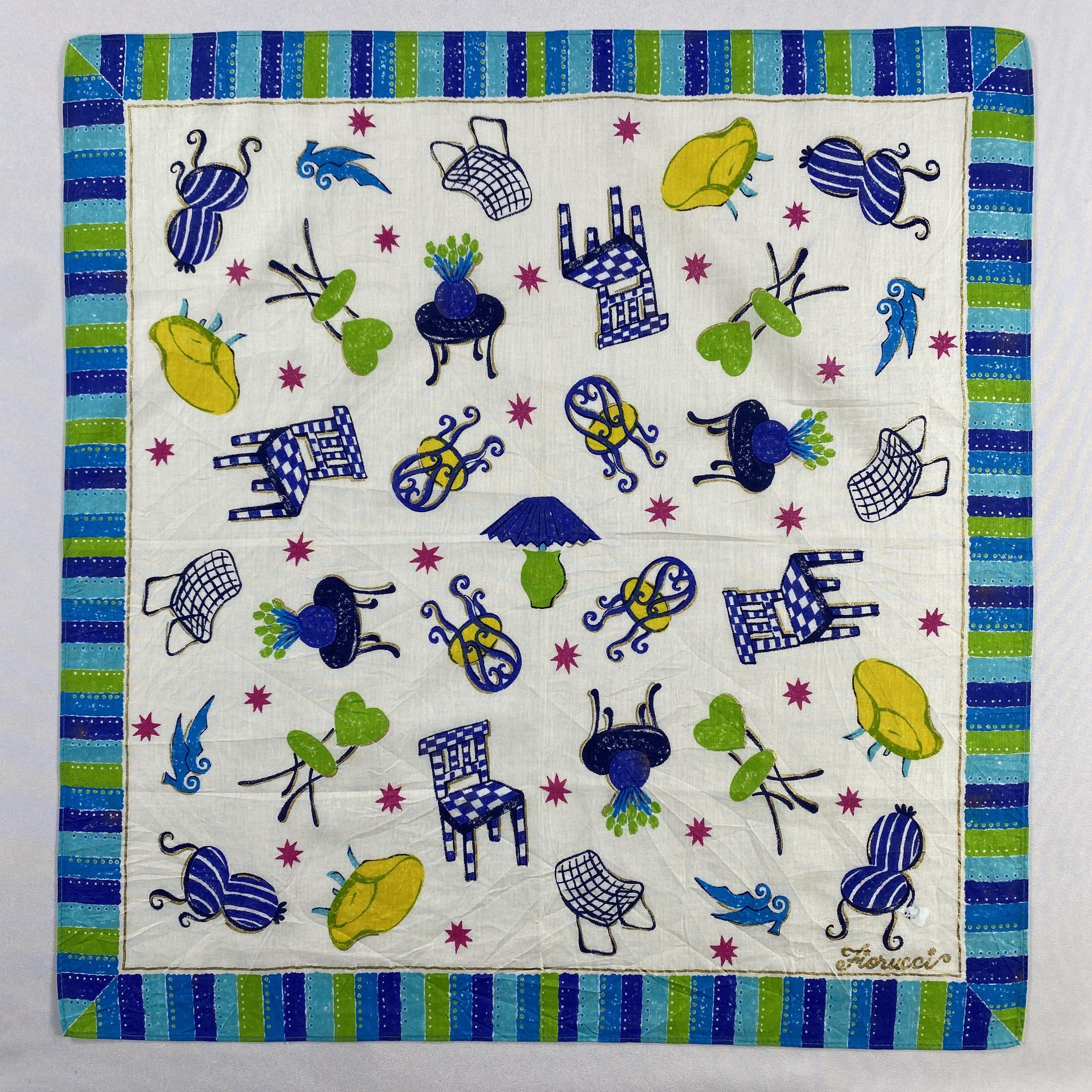 Fiorucci × Vintage Fiorucci Handkerchief / Neckerchief / Bandana-P1167 Size ONE SIZE - 1 Thumbnail
