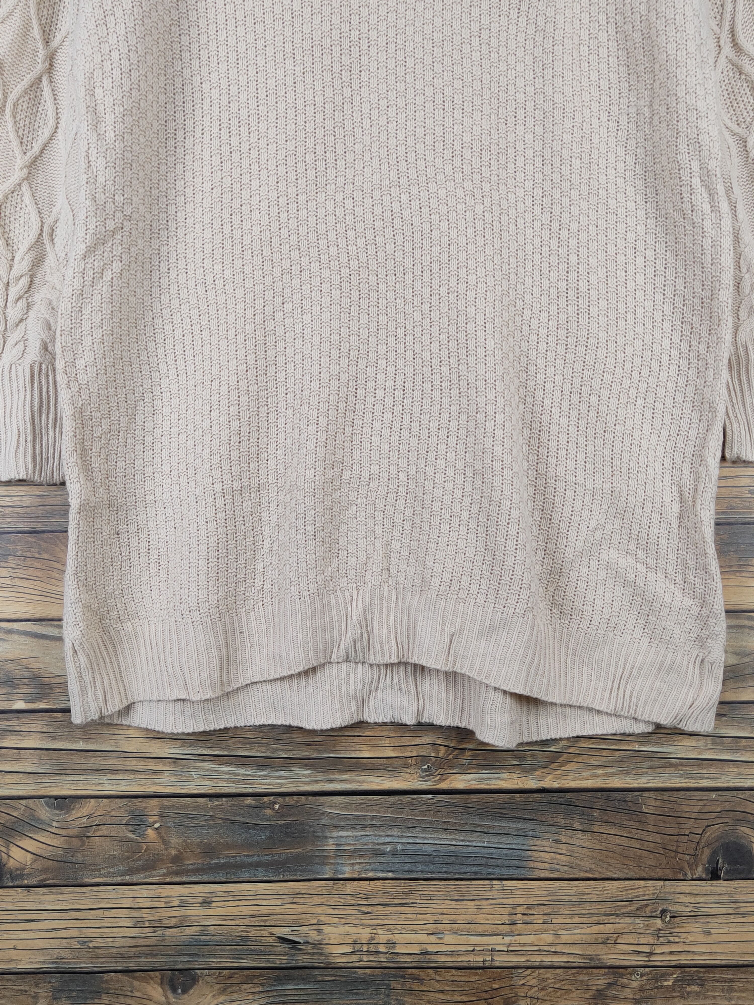 Aran Isles Knitwear Earth Music & Ecology Beige Knitwear Long Sweatshirts #W1140 Size XL / US 12-14 / IT 48-50 - 11 Thumbnail