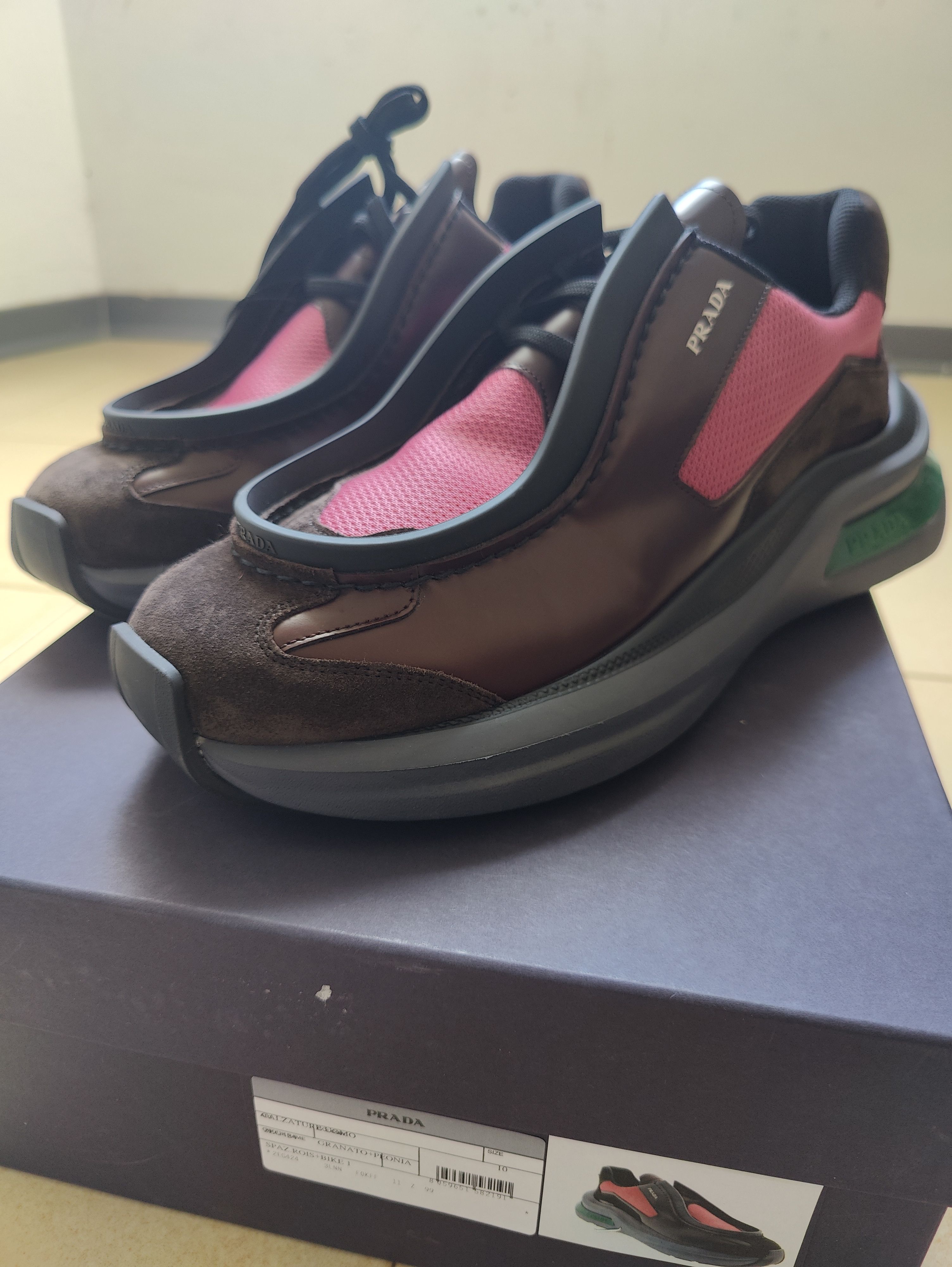 image of Prada Systeme Sneakers in Brown, Men's (Size 10.5)