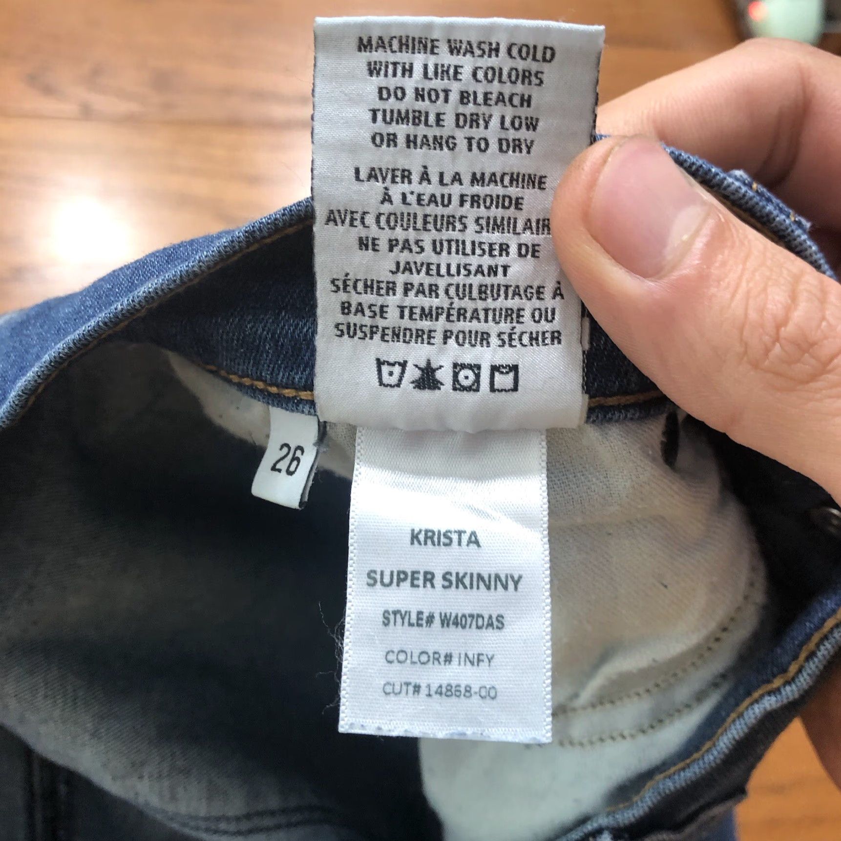 Denime Joes Jeans Womens Jeans 26 Skinny 28 Inseam Blue Denim 5-Pocket Stretch Regular Rise 7.5 Logo Button Bohemian City Size 26" / US 2 / IT 38 - 7 Thumbnail