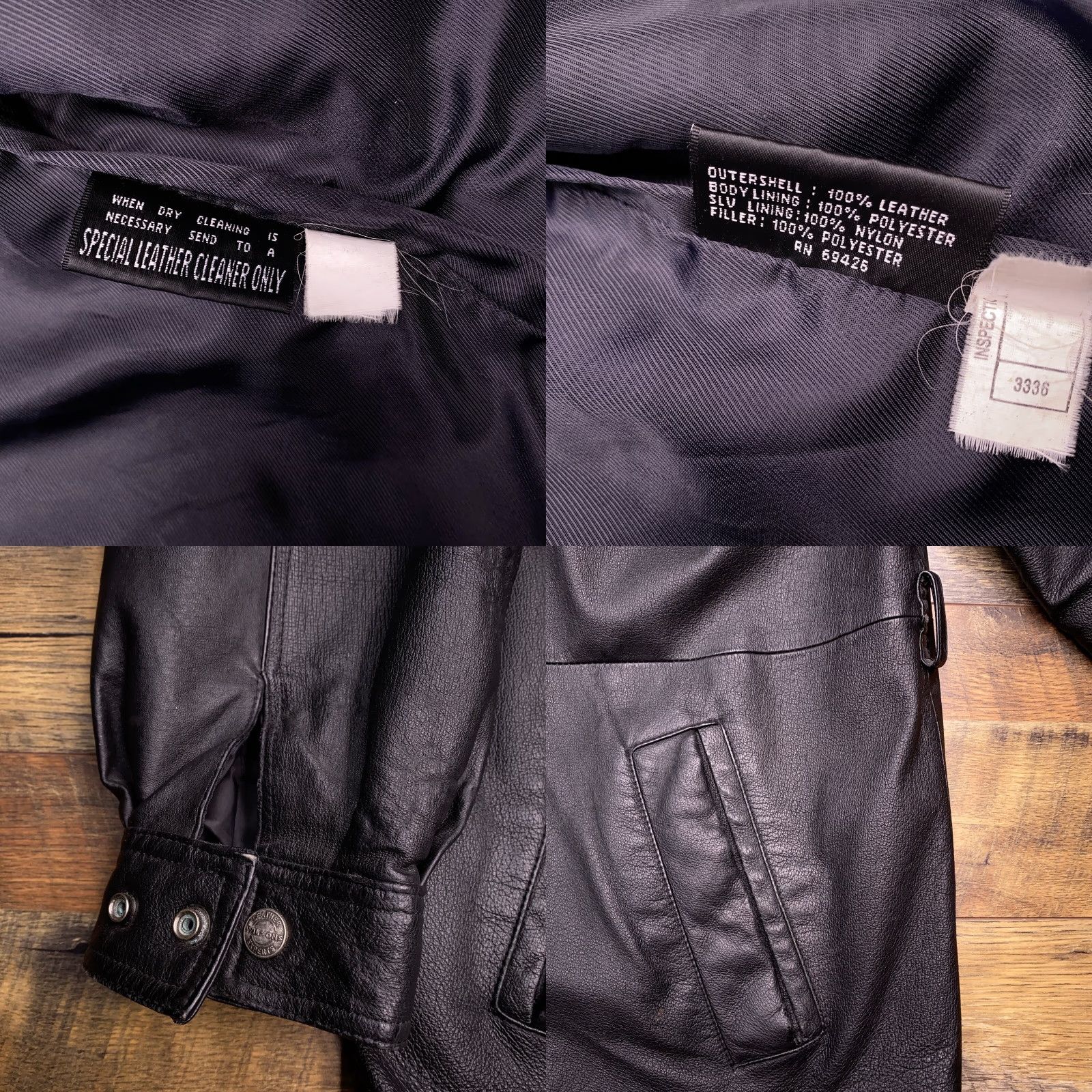 Vintage Wilsons Leather Jacket Mens XL Full Zip Jacket Black Leather Overcoat Casual Travel Pockets Men Size US XL / EU 56 / 4 - 8 Thumbnail