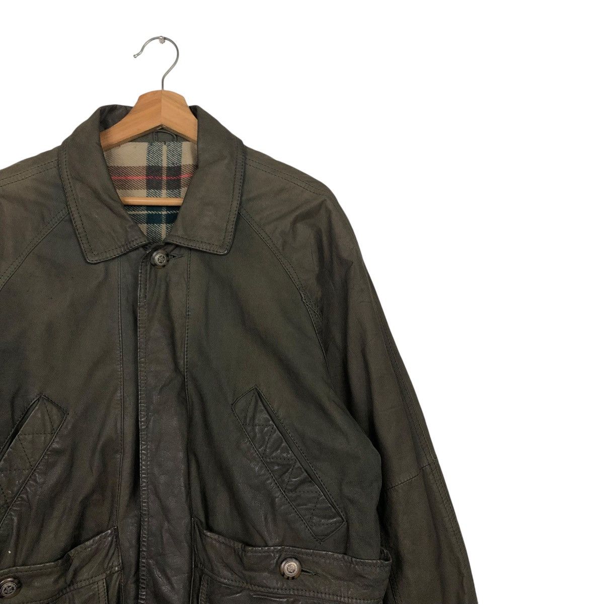 Japanese Brand VINTAGE LEATHER JACKET COWHIDE ALL THE WAY BLANKET BIG LOGO Size US M / EU 48-50 / 2 - 8 Thumbnail
