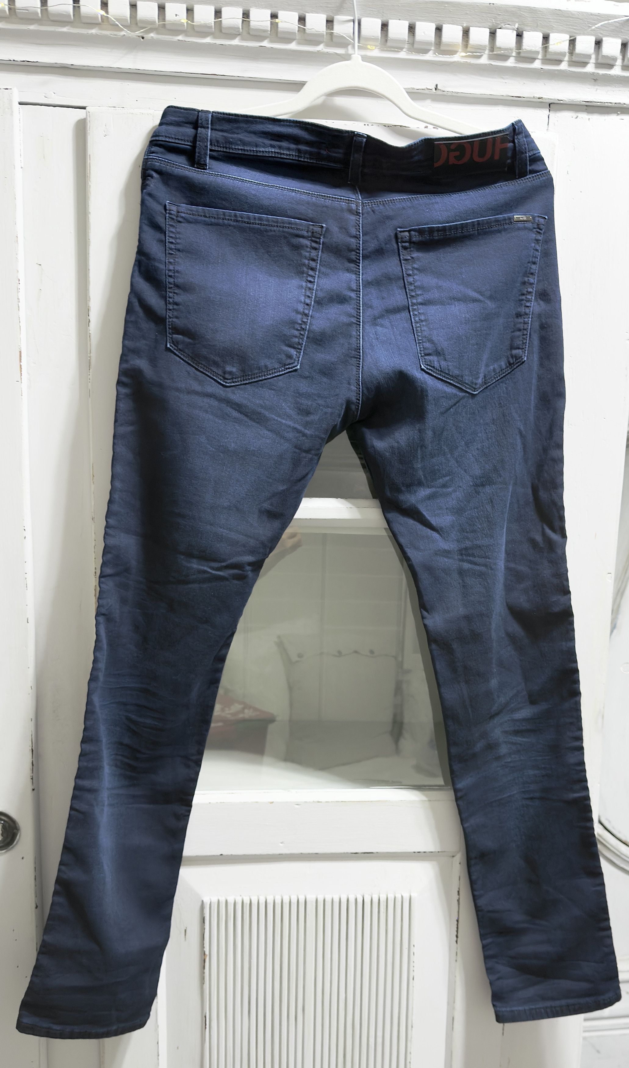 Hugo Boss Reverse Logo Delware Slim Fit Denim Navy Jeans Size US 32 / EU 48 - 2 Thumbnail
