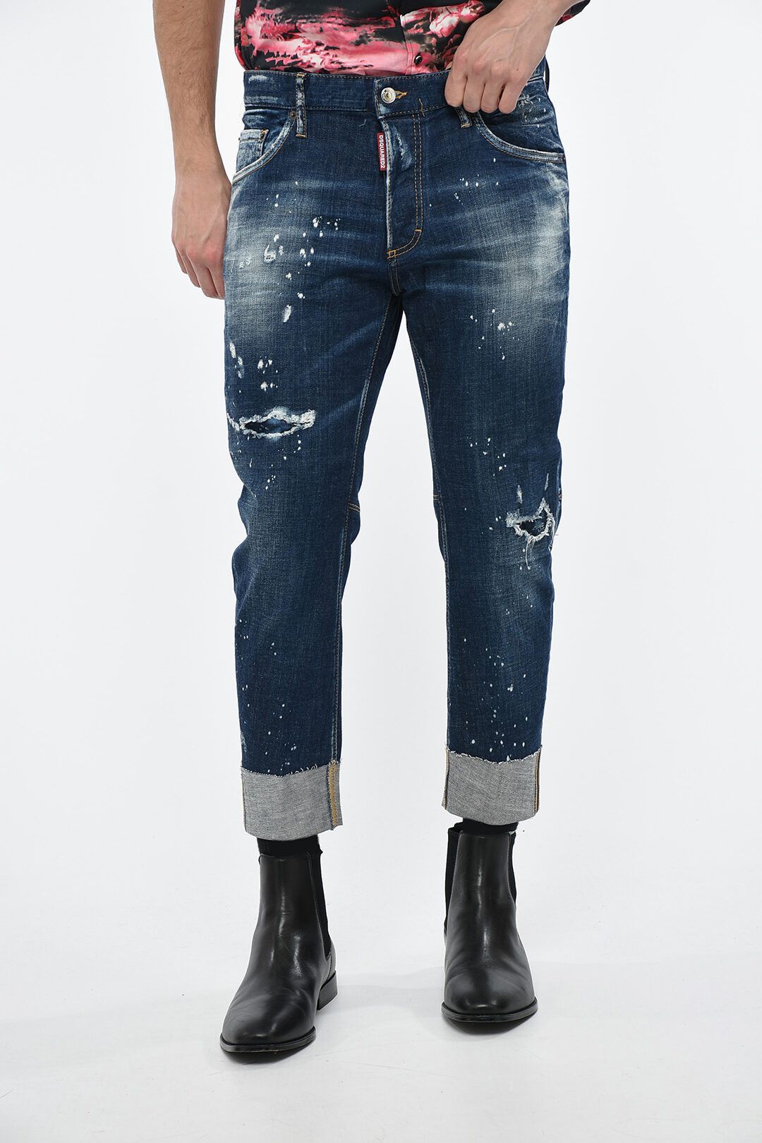 image of Dsquared2 Og1Mm0424 Tapered Fit Sailor Denim In Blue, Men's (Size 38)