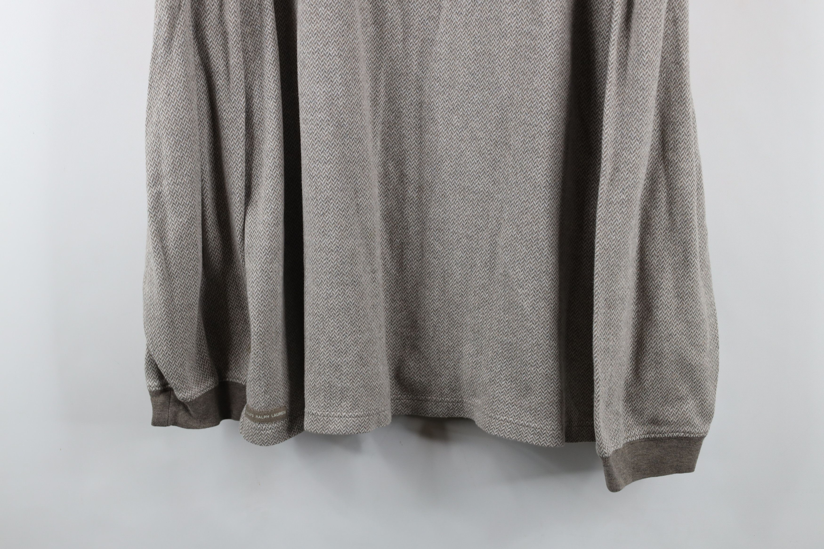 Ralph Lauren × Vintage Vintage 90s Chaps Ralph Lauren Herringbone Long Sleeve Polo Size US XL / EU 56 / 4 - 3 Thumbnail
