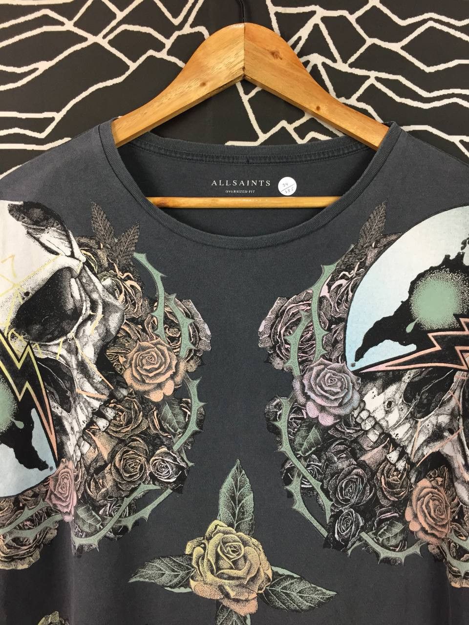 Allsaints AllSaints Death & Bloom Skull Oversized Fit Tee Size XL Size US XL / EU 56 / 4 - 3 Thumbnail