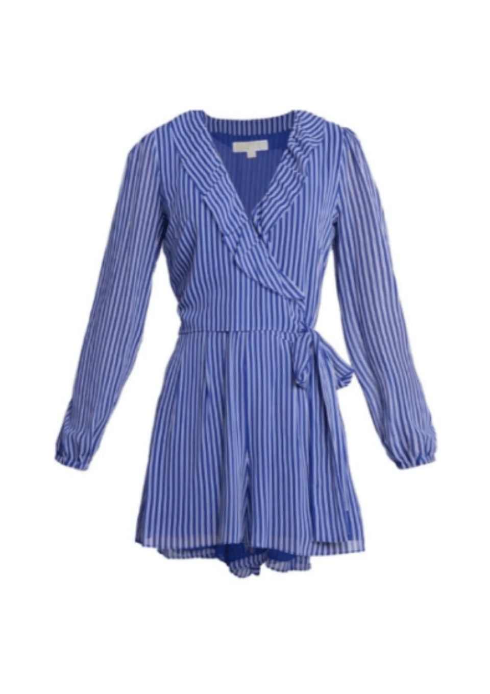 Michael Kors Michael Kors Women's Striped Ruffled Romper Size XS / US 0-2 / IT 36-38 - 2 Thumbnail