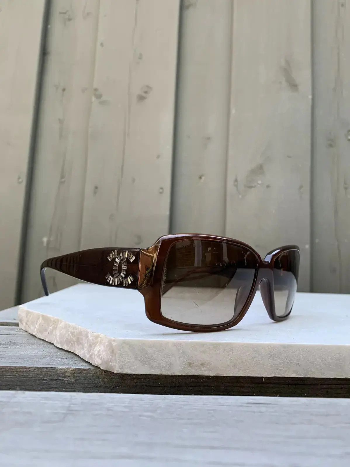 CHANEL Sunglasses 5114 Rhinestone Logo CC 4017 RI877