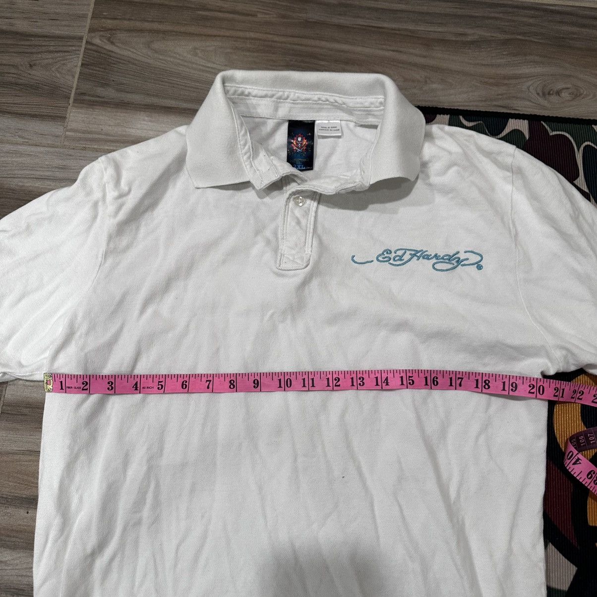 Ed Hardy Vintage Y2K Ed Hardy Eagle Heart Rhinestone White Polo Shirt Size US XXL / EU 58 / 5 - 5 Thumbnail