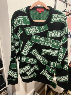 Supreme Street Signs Sweater | Grailed