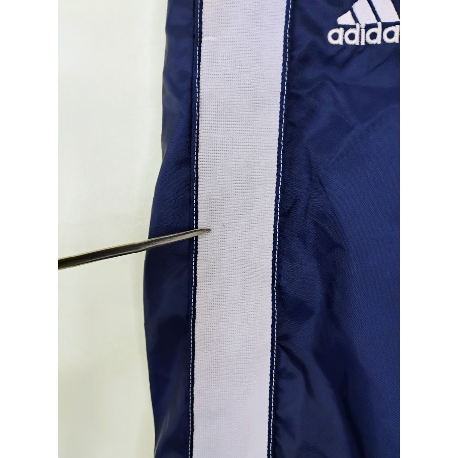 Adidas Adidas Track Pants Lined Windbreaker Mens M Blue Ankle Zips 31 in Inseam Striped Size US 31 - 3 Thumbnail