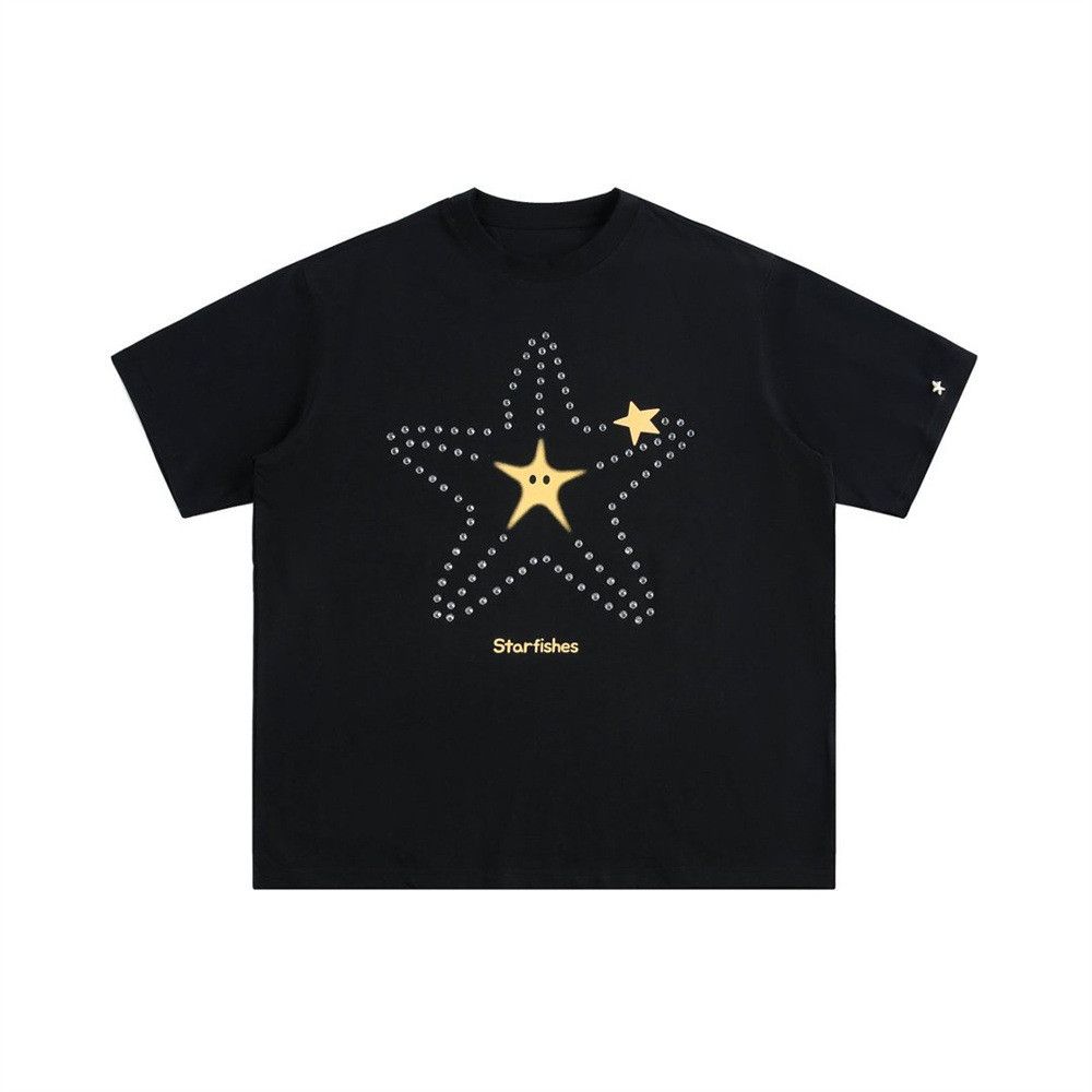 Japanese Brand Men's Hip Hop Loose Casual Star Studded T-Shirt Size US M / EU 48-50 / 2 - 1 Thumbnail