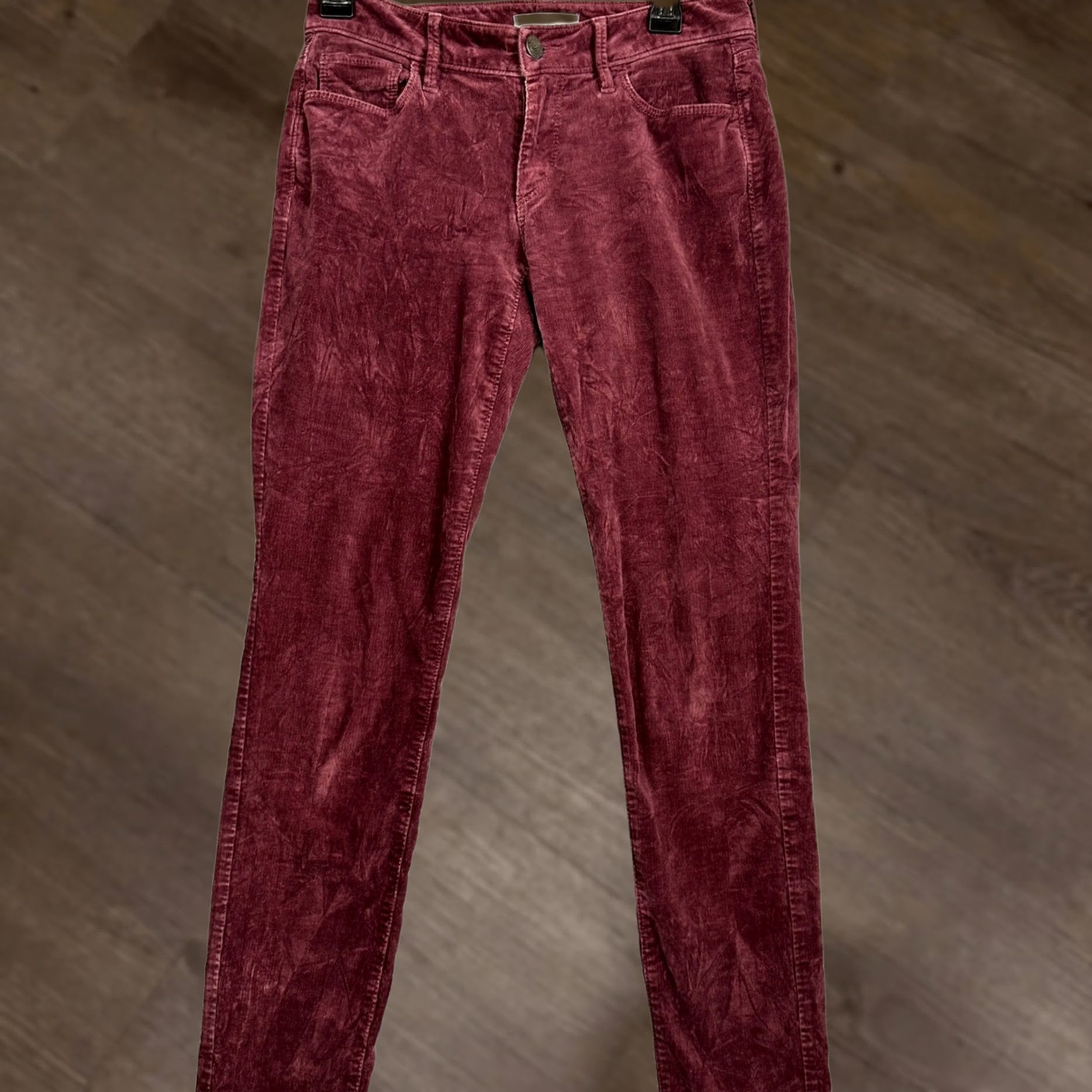 Loft LOFT Ann Taylor Pants Womens Burgundy Curvy Skinny Corduroy 5 Pockets EUC Size 42" / US 20 - 1 Thumbnail