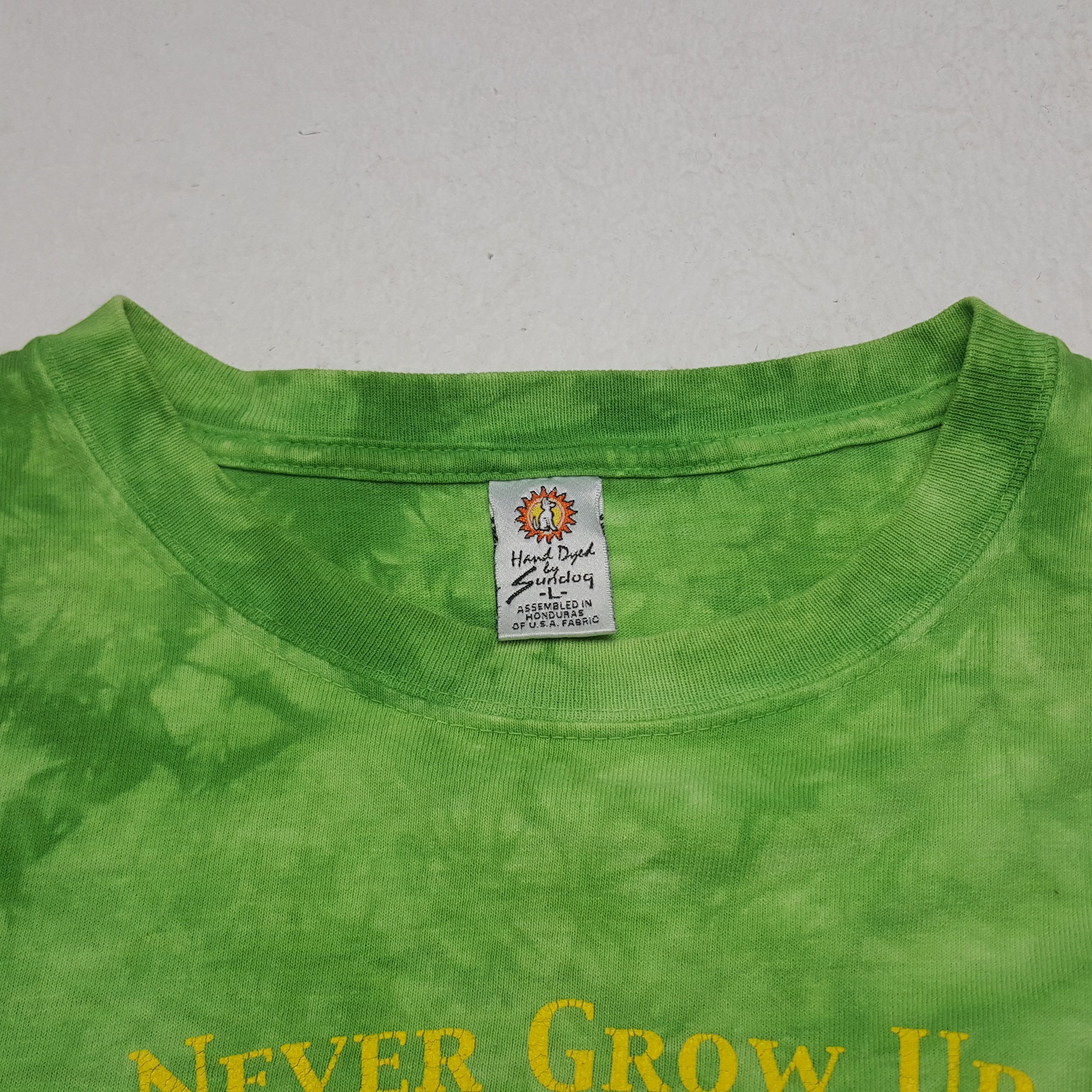 Vintage Vintage Peter Pan Never Grow Up Musical Movie Tiedye Tshirt Size US XL / EU 56 / 4 - 5 Thumbnail