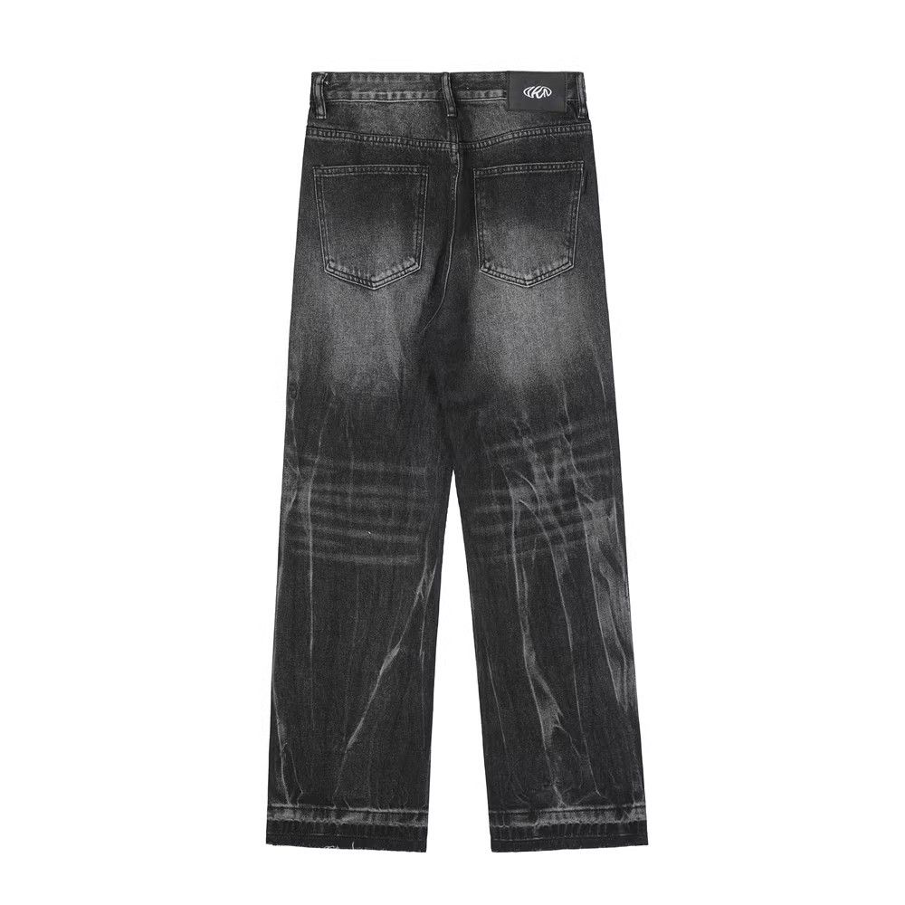 Japanese Brand × Jean Trendy tie-dye distressed loose jeans for men Size US 34 / EU 50 - 2 Thumbnail