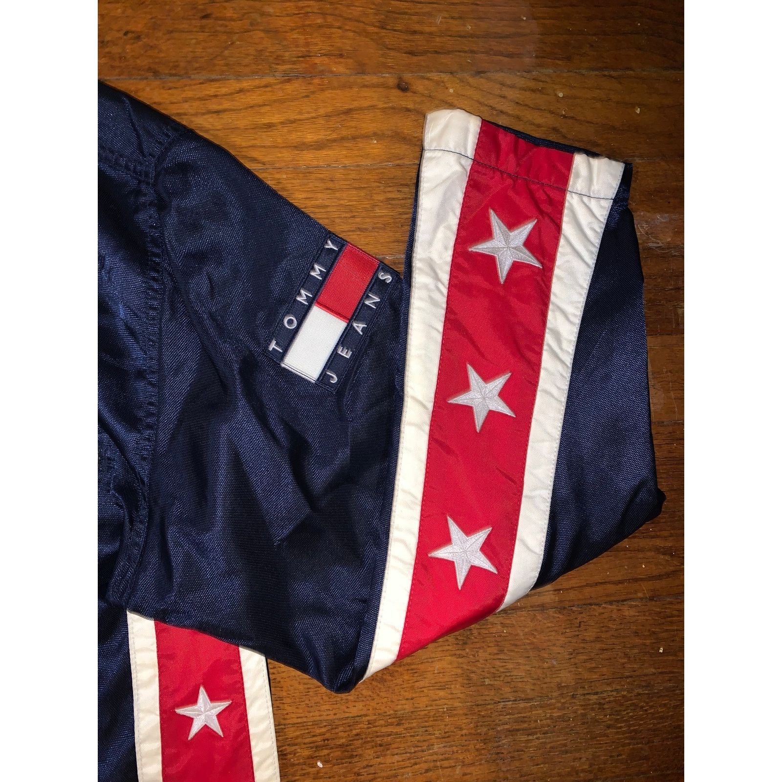 Tommy Hilfiger Vintage 90s Tommy Jeans Jacket Large USA Flag Stars Korea Size US L / EU 52-54 / 3 - 4 Thumbnail