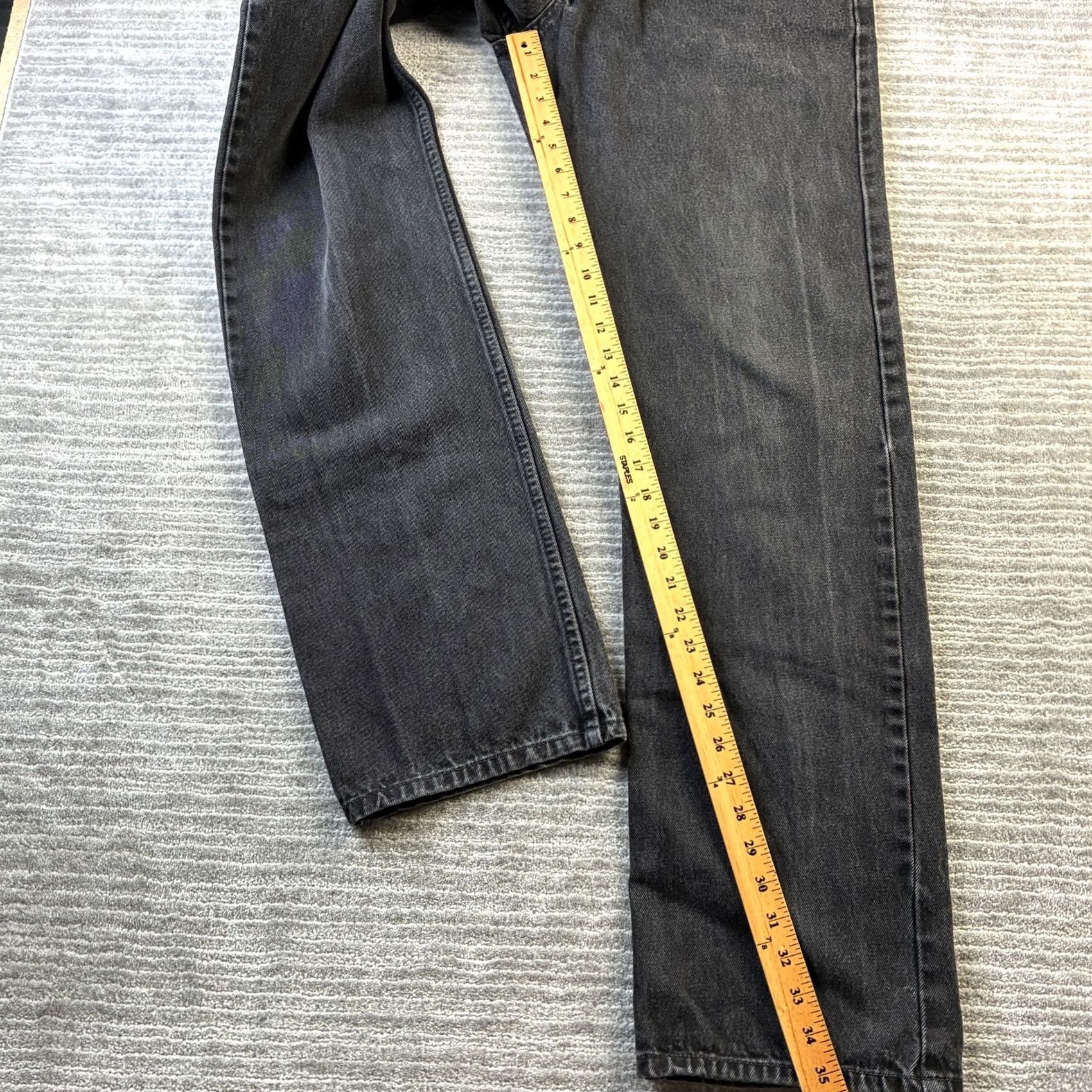 Levi's Levi's 505 Jeans Mens Straight Denim Pants 36x36 Black Casual Work Wear 5-Pocket Belt Loops Button Zip Regular Fit Medium Wash Solid Cotton Size US 36 / EU 52 - 7 Thumbnail