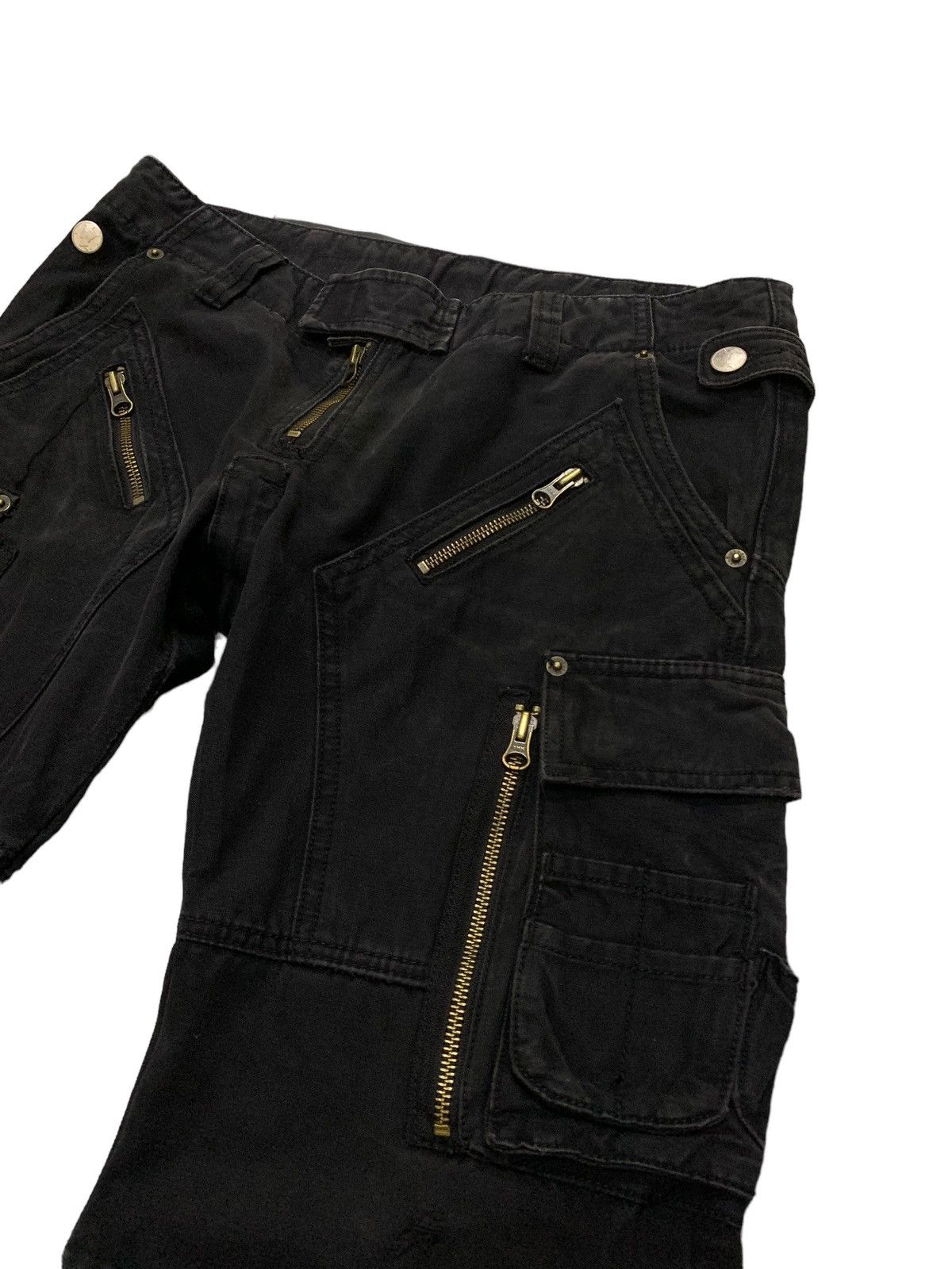 Issey Miyake × PPFM × Tete Homme PPFM Japan Bondage Double Knee Zipper Black Tech Cargo Pants Size US 32 / EU 48 - 7 Thumbnail