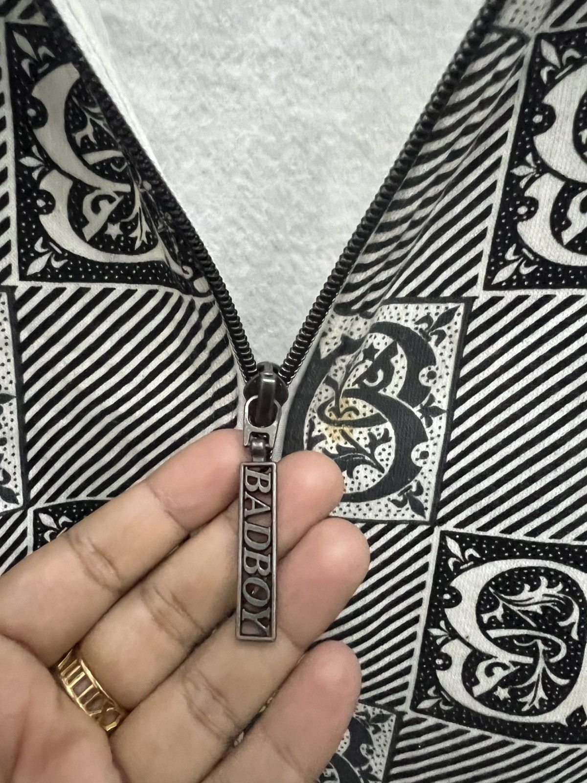 Japanese Brand BADBOY Full Printed Adjustable Hooded Full Zipper Sweatshirt Size US L / EU 52-54 / 3 - 8 Thumbnail