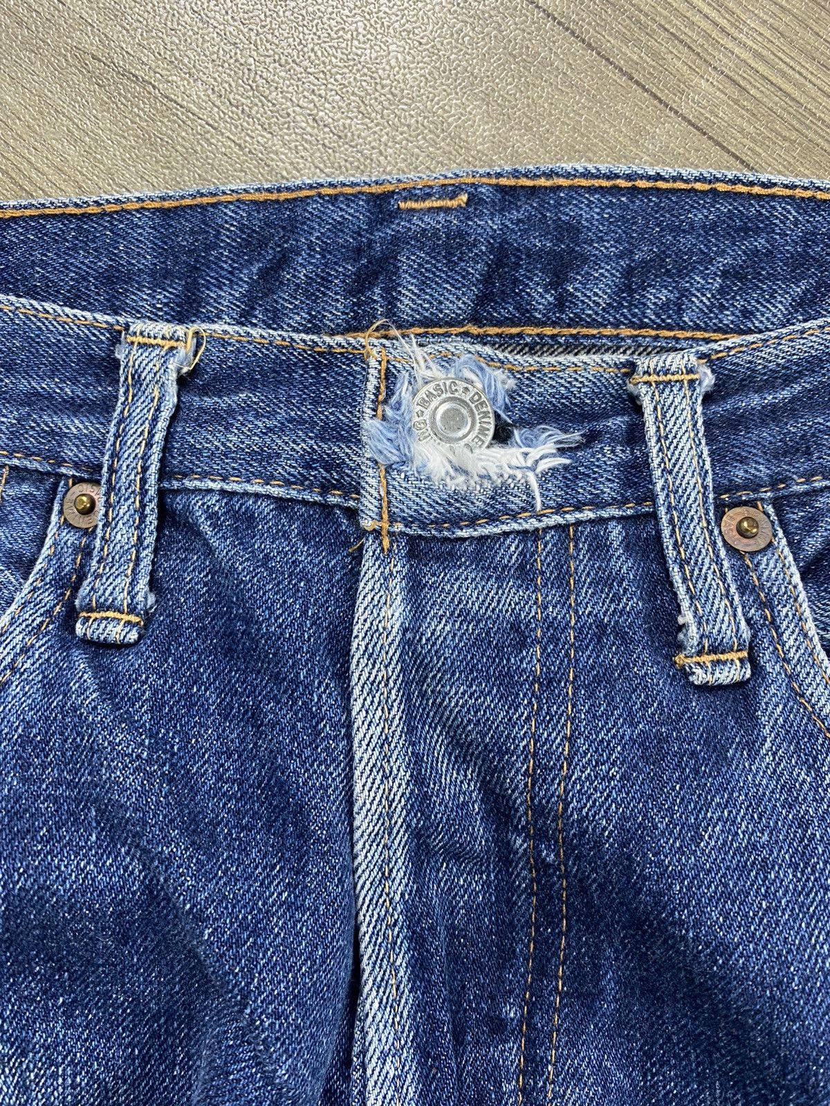 Denime Vintage Denime Japan Selvedge Distressed Baggy Blue Jeans Size US 31 - 10 Thumbnail