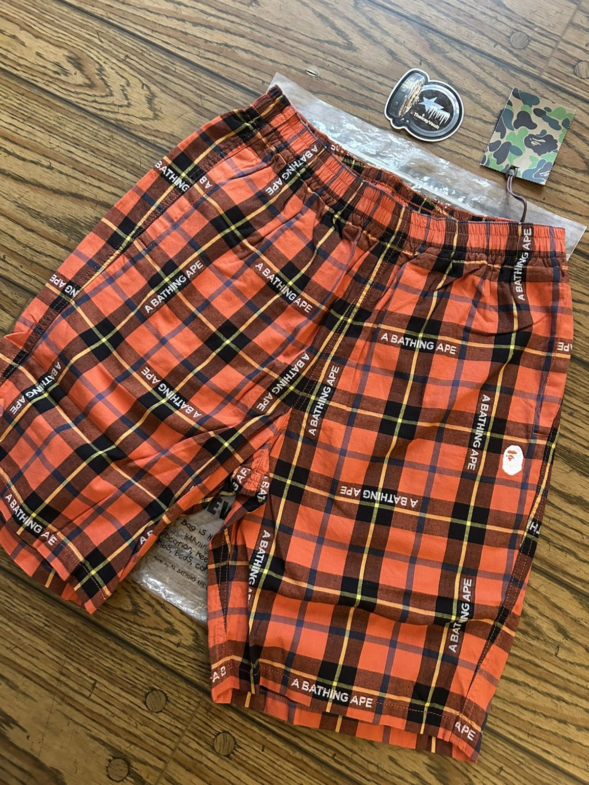 Bape NEW Bape Plaid Pajama Shorts Size US 28 / EU 44 - 2 Thumbnail