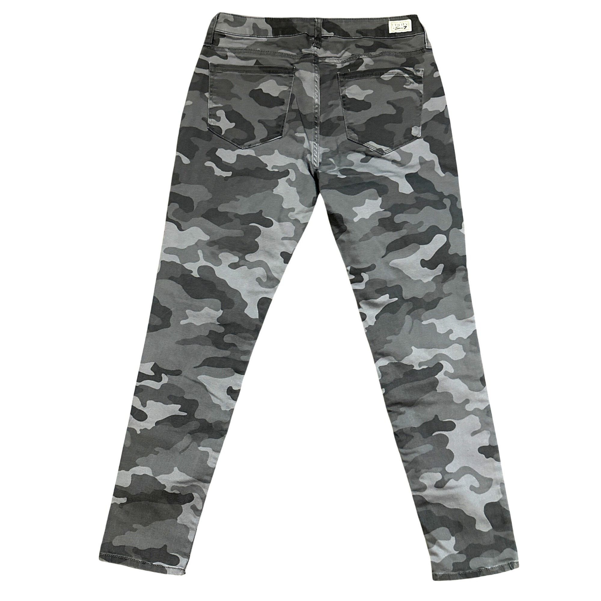 Seven 7 Seven7 Utility Camouflage Denim Mid Rise Slim Straight Jeans Size 30" / US 8 / IT 44 - 2 Thumbnail