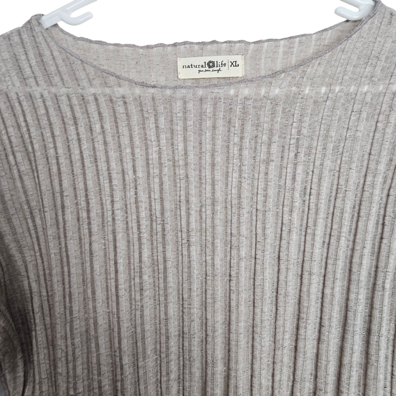 Naturalizer Natural Life Womens Pearl Knit Layering Top XL Ribbed Sheer Size XL / US 12-14 / IT 48-50 - 2 Thumbnail