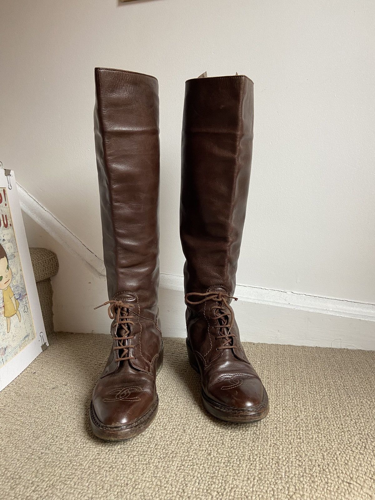Chanel Chanel Leather Riding Boots Size US 7 / IT 37 - 11 Thumbnail
