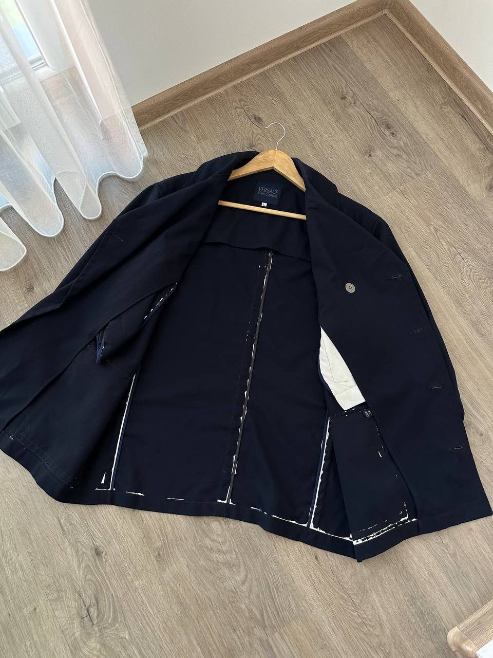 Versace Jeans Couture × Vintage Vintage Versace Jeans Couture Coats Boton Blue Jacket Size L / US 10 / IT 46 - 13 Thumbnail