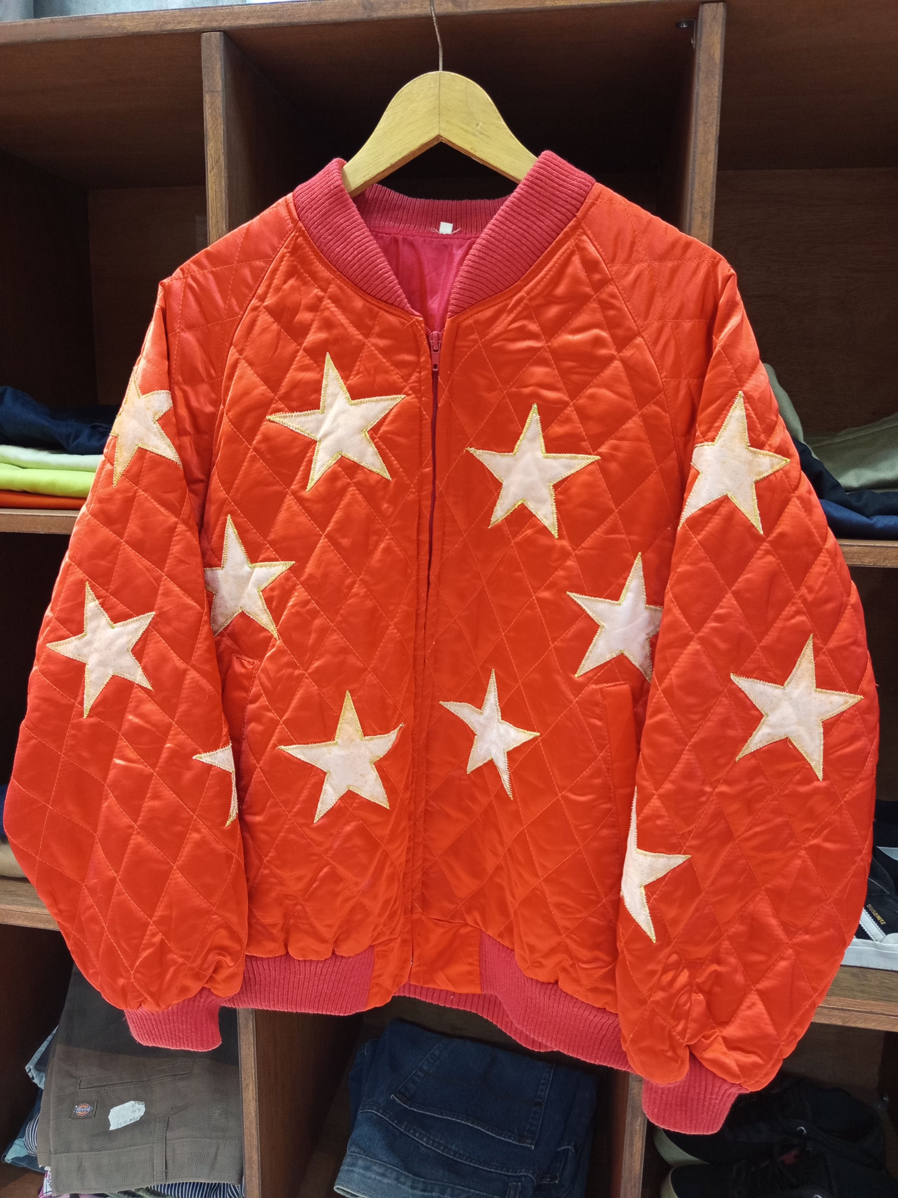 Vintage 1960s Quilted Star Bomber Jacket Size US L / EU 52-54 / 3 - 3 Thumbnail