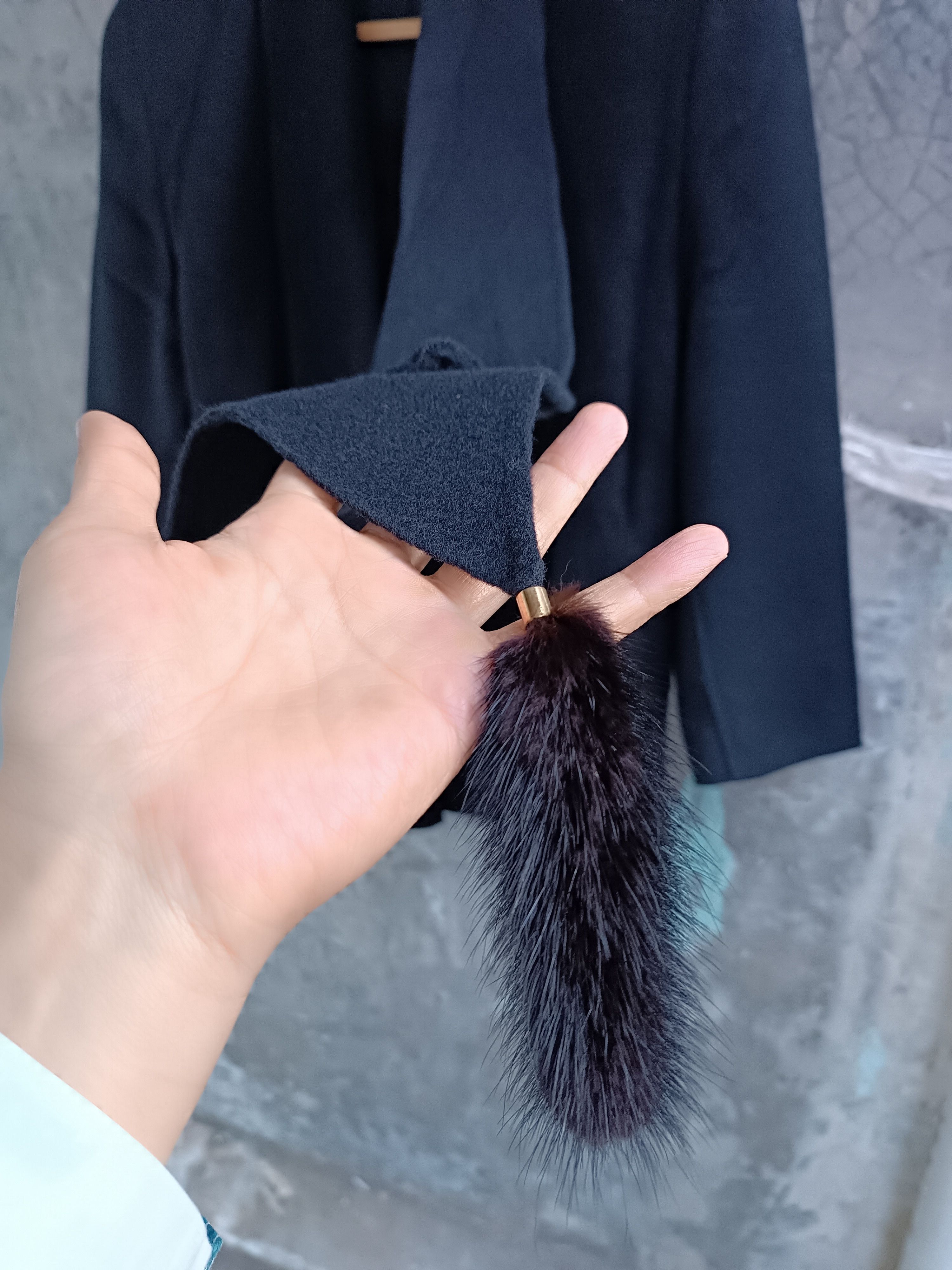 Japanese Brand SIEN, ENNE BLACK WOOL BLAZER WITH UNIQUE FUR SCARF Size M / US 6-8 / IT 42-44 - 3 Thumbnail