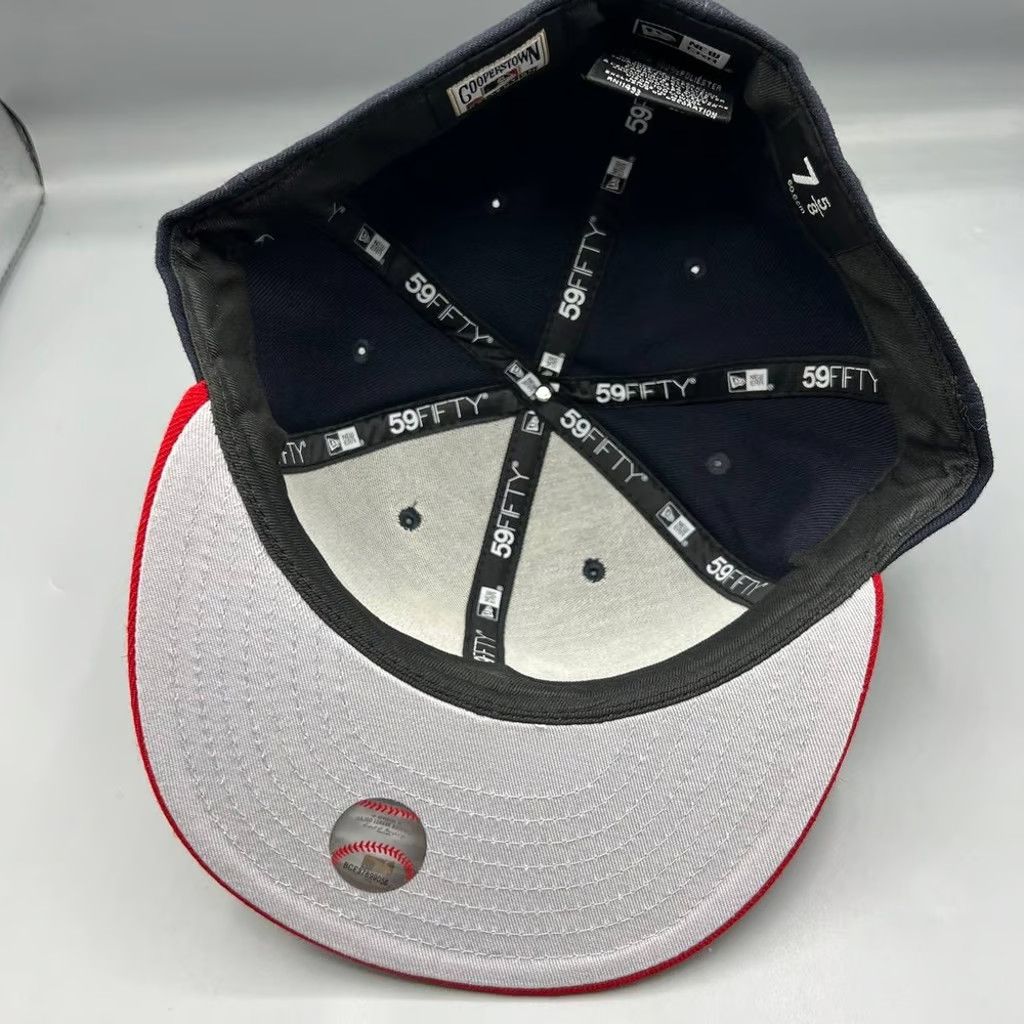 New Era Cleveland Indians Guardians Hat Men 7 5/8 Navy Fitted Cap Size ONE SIZE - 4 Thumbnail