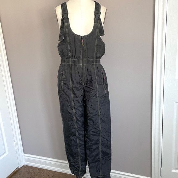 Vintage Vintage 80s Black Insulated Ski Pants Overalls - Small Size 28" / US 6 / IT 42 - 3 Thumbnail