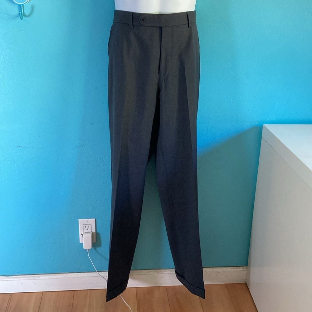 Other Ballin Wool Super 120's Gray Cuffed Mens Dress Pants Size 3 Size US 35 - 14 Thumbnail