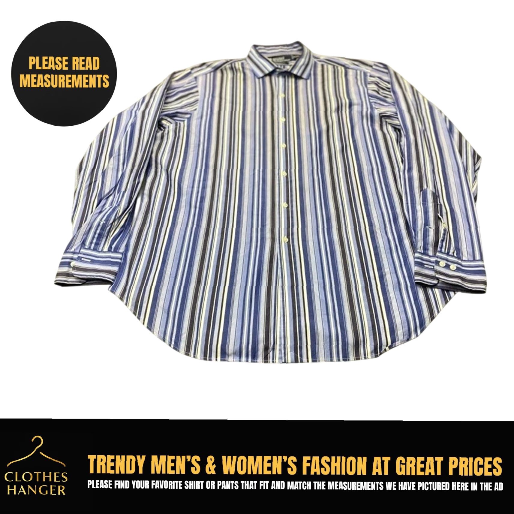 Polo Ralph Lauren Polo Ralph Lauren Shirt Mens XL Blue White Stripe Classic Fit Button Up Size US XL / EU 56 / 4 - 2 Thumbnail