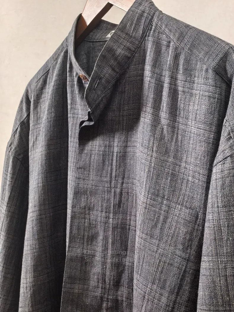 Issey Miyake Issey Miyake Blue Gray Plaid Linen and Cotton Thick Woven Size US M / EU 48-50 / 2 - 2 Thumbnail