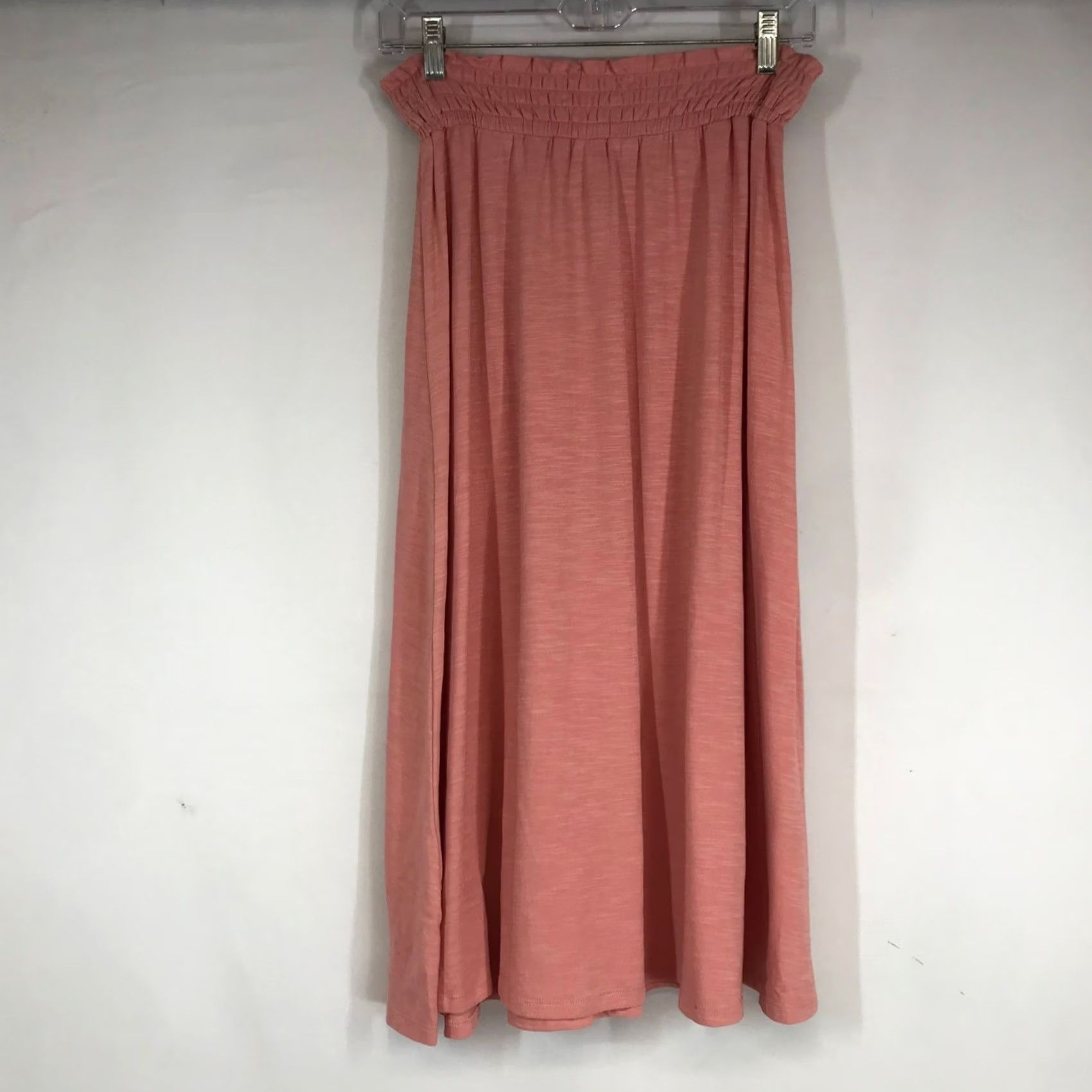 Pinko DownEast Womens Coral Pink Smocked Waist Midi Knit Skirt XS Size 26" / US 2 / IT 38 - 4 Thumbnail