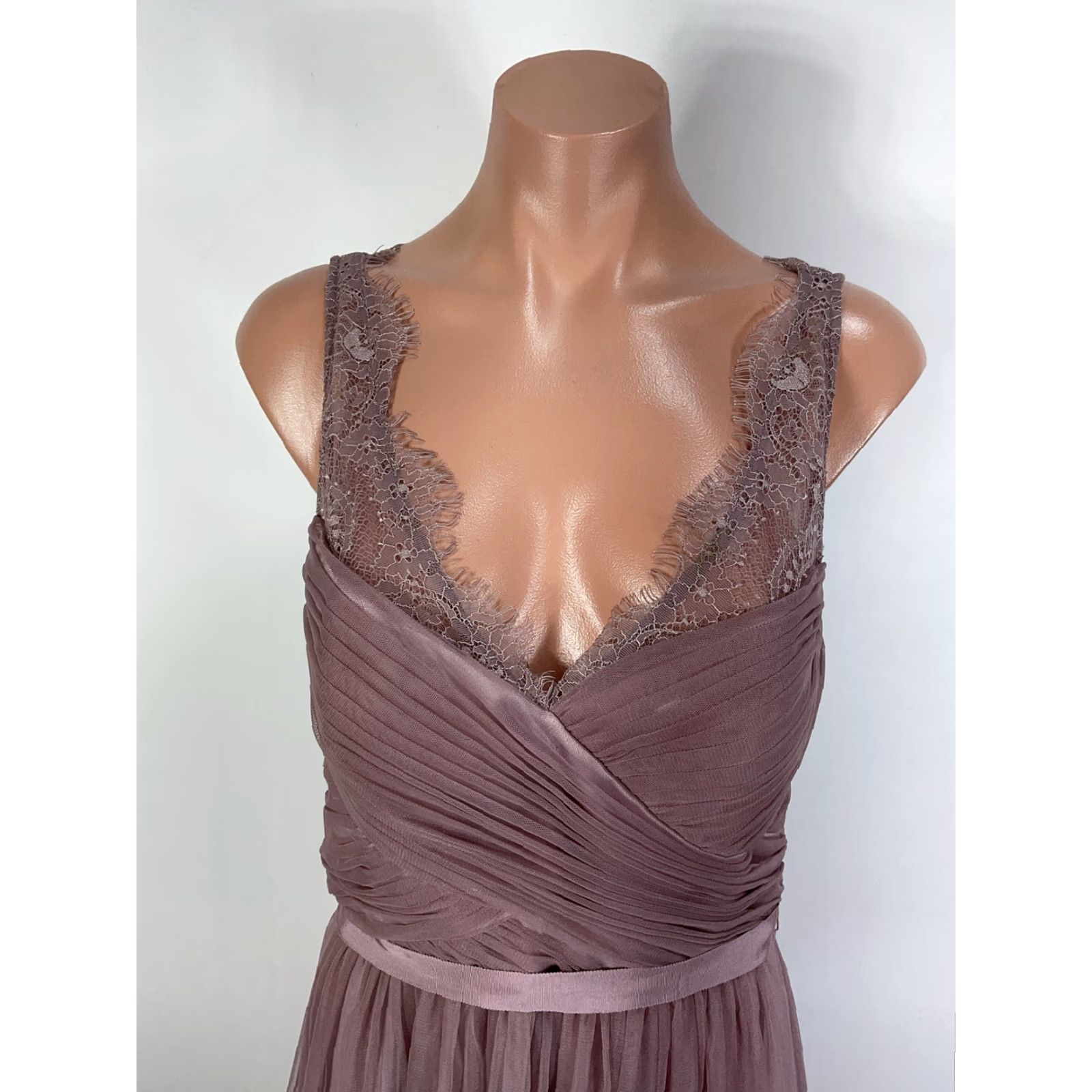 Anthropologie VINTAGE Anthropologie Hitherto BHLDN Fleur Bridesmaid Dress-Size  6 Mauve Purple Lace