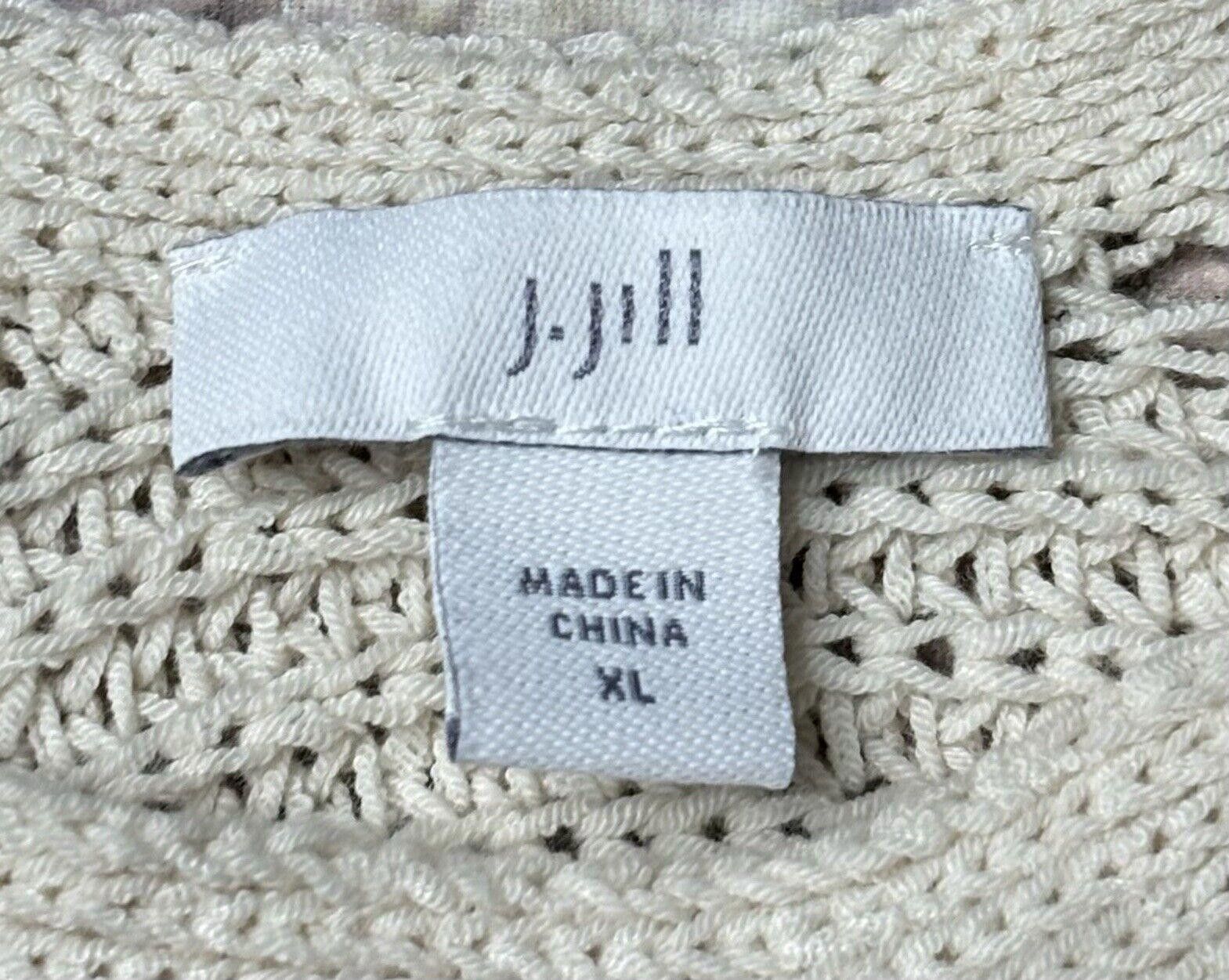 Other J Jill Sweater Women's XL Chunky Knit 3/4 Sleeve Wavy Cotton Size XL / US 12-14 / IT 48-50 - 2 Thumbnail