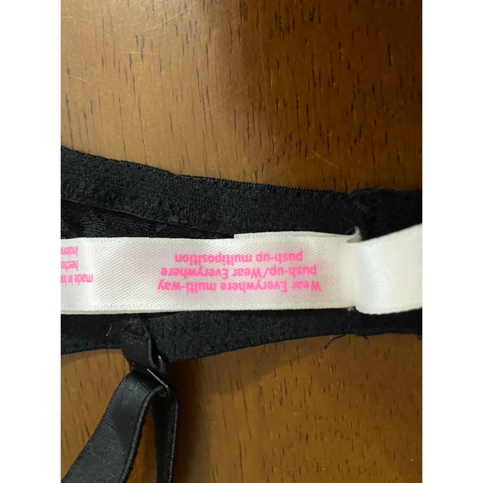 Victoria's Secret PINK Victoria's Secret Multi-Way Push Up Bra Where Everywhere Multi Position 32DD Black Womens Bra 32DD Push Up Size ONE SIZE - 5 Thumbnail