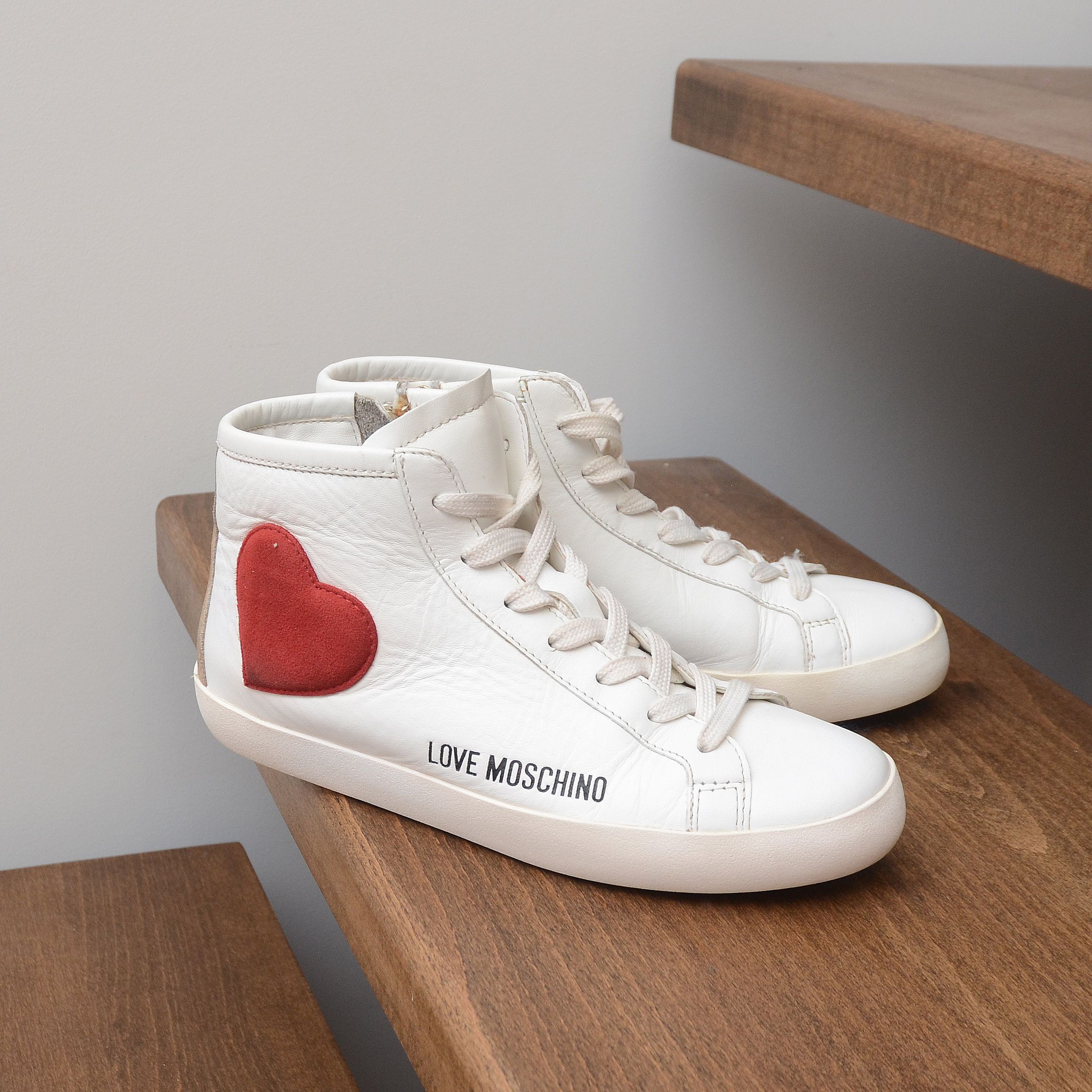 Love Moschino Love Moschino Women's White Mid Top Sneakers Size 35 EU Size US 4 / IT 34 - 3 Thumbnail