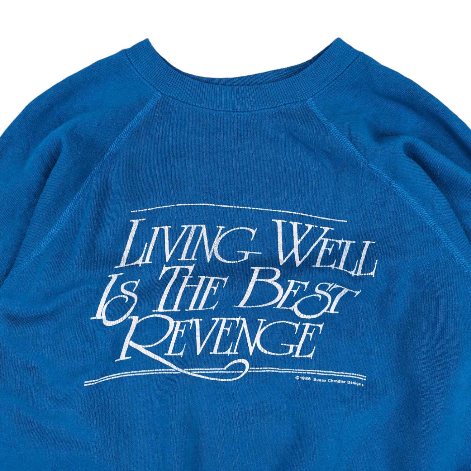 Hanes Vintage 80's 1986 HANES Living Well Revenge Sweatshirt Size US L / EU 52-54 / 3 - 4 Thumbnail