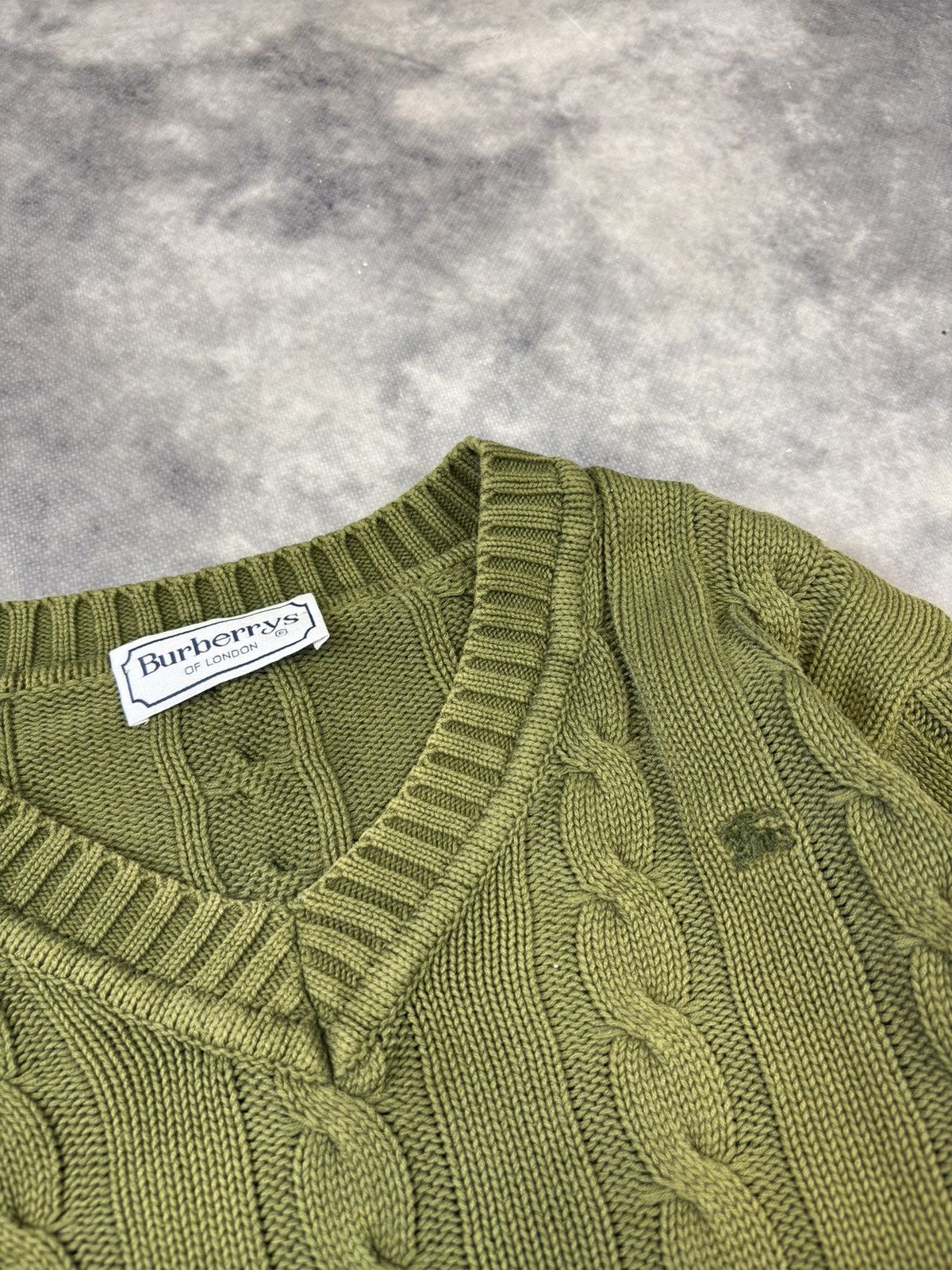 Burberry × Vintage Vintage Burberry Burberrys Sweater Cable Designer Luxury Size US M / EU 48-50 / 2 - 2 Thumbnail