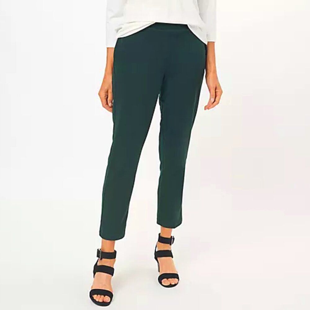 Other New Susan Graver Milano Knit Pull-On Slim Leg Ankle Green P Size 42" / US 20 - 1 Thumbnail