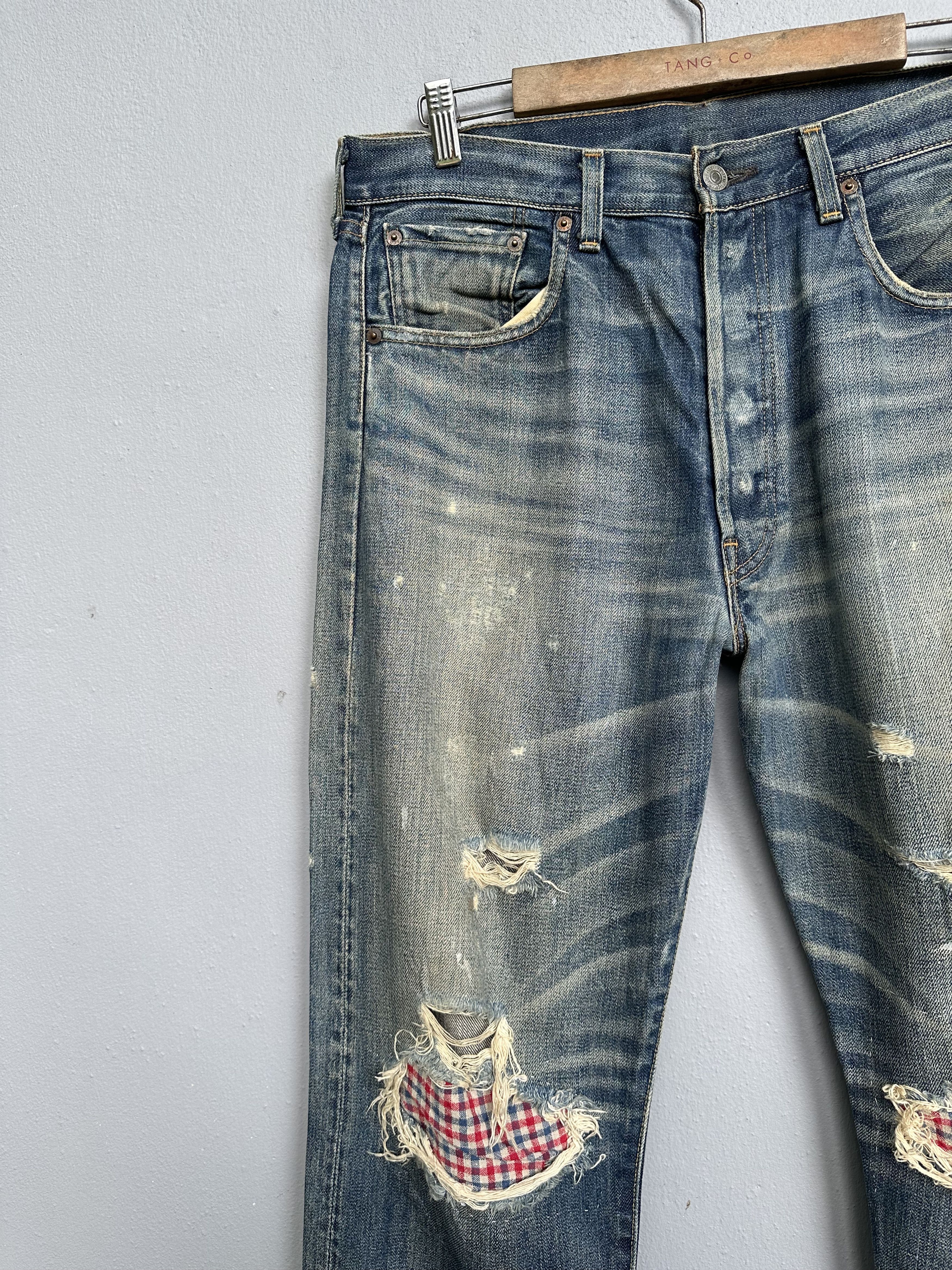 Levi's Vintage Clothing Vintage Levi's 501 Big E 1971 Distressed Reproduction Jeans Size US 34 / EU 50 - 7 Thumbnail