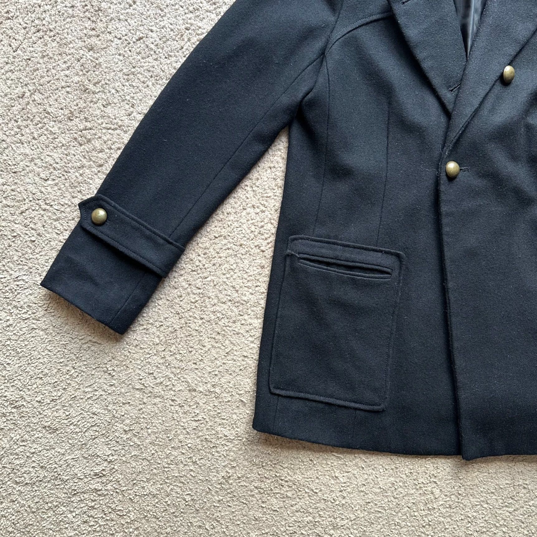 Express Express Pea Coat Womens Large Wool Blend Black Buttons Pockets Size L / US 10 / IT 46 - 6 Thumbnail