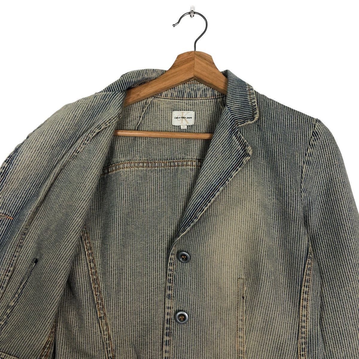 Calvin Klein 🔥VINTAGE CHORE STRIPED WORK JACKET CROPPED CALVIN KLEIN Size M / US 6-8 / IT 42-44 - 12 Thumbnail