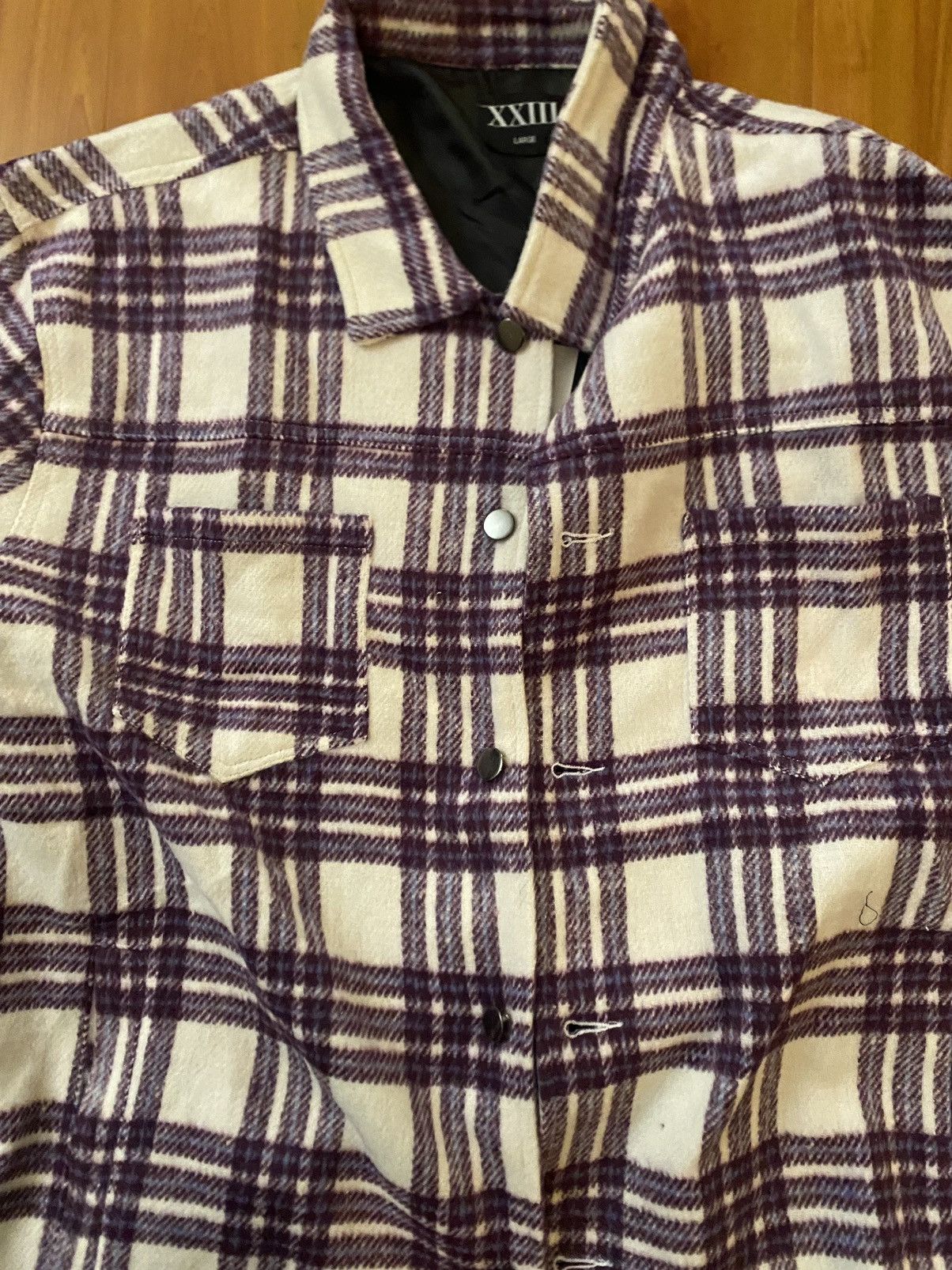 Flannel NEW Purple 23 XXIII Flannel Shirt - Large Size US L / EU 52-54 / 3 - 3 Thumbnail