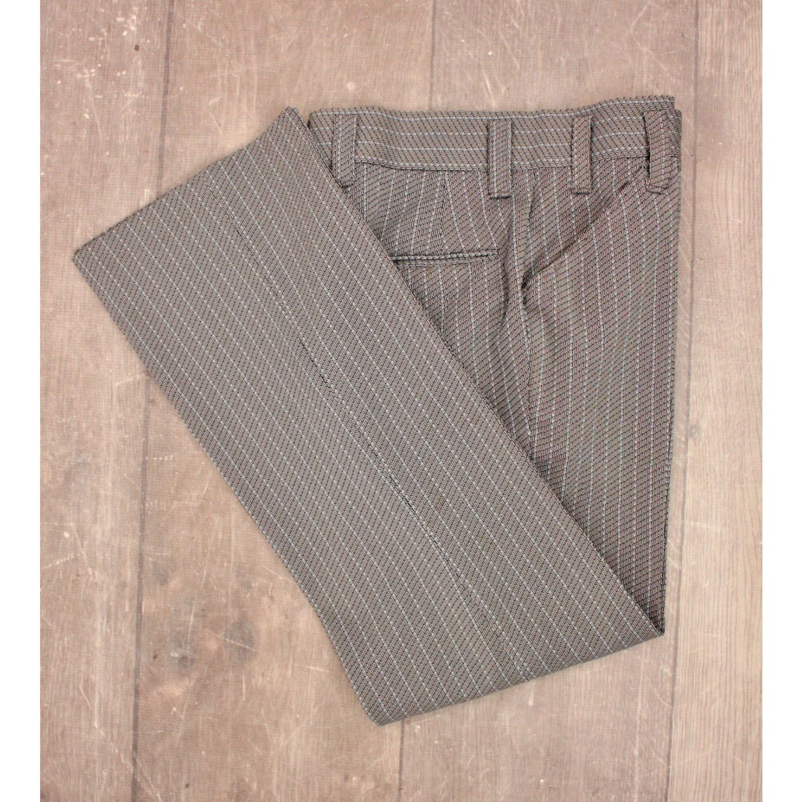 Vintage VINTAGE Men's VTG 70s Blue Pinstripe 2 PC Leisure Suit Sz M 1970s Disco Shirt Jacket Pants Mens Size 40R - 6 Thumbnail