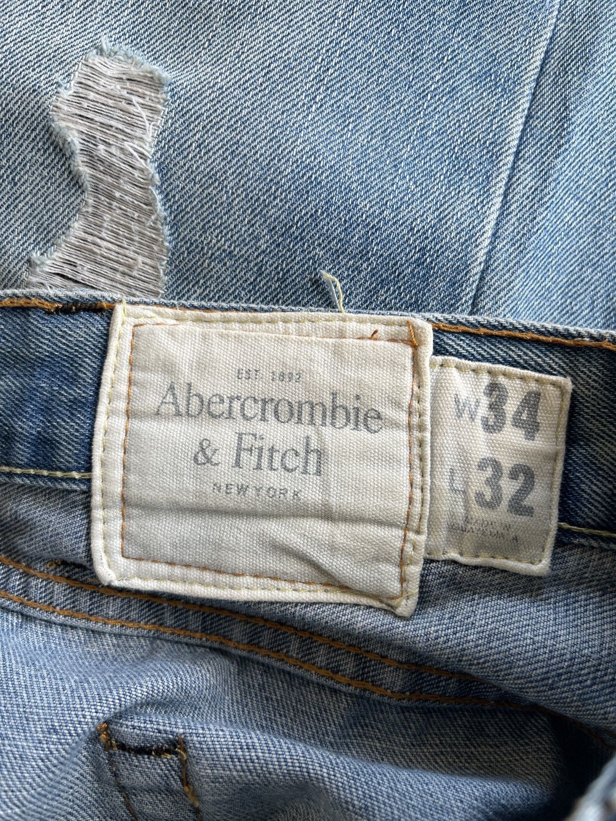Abercrombie & Fitch Vintage Abercrombie & Fitch New York Distressed Denim Size US 34 / EU 50 - 13 Thumbnail
